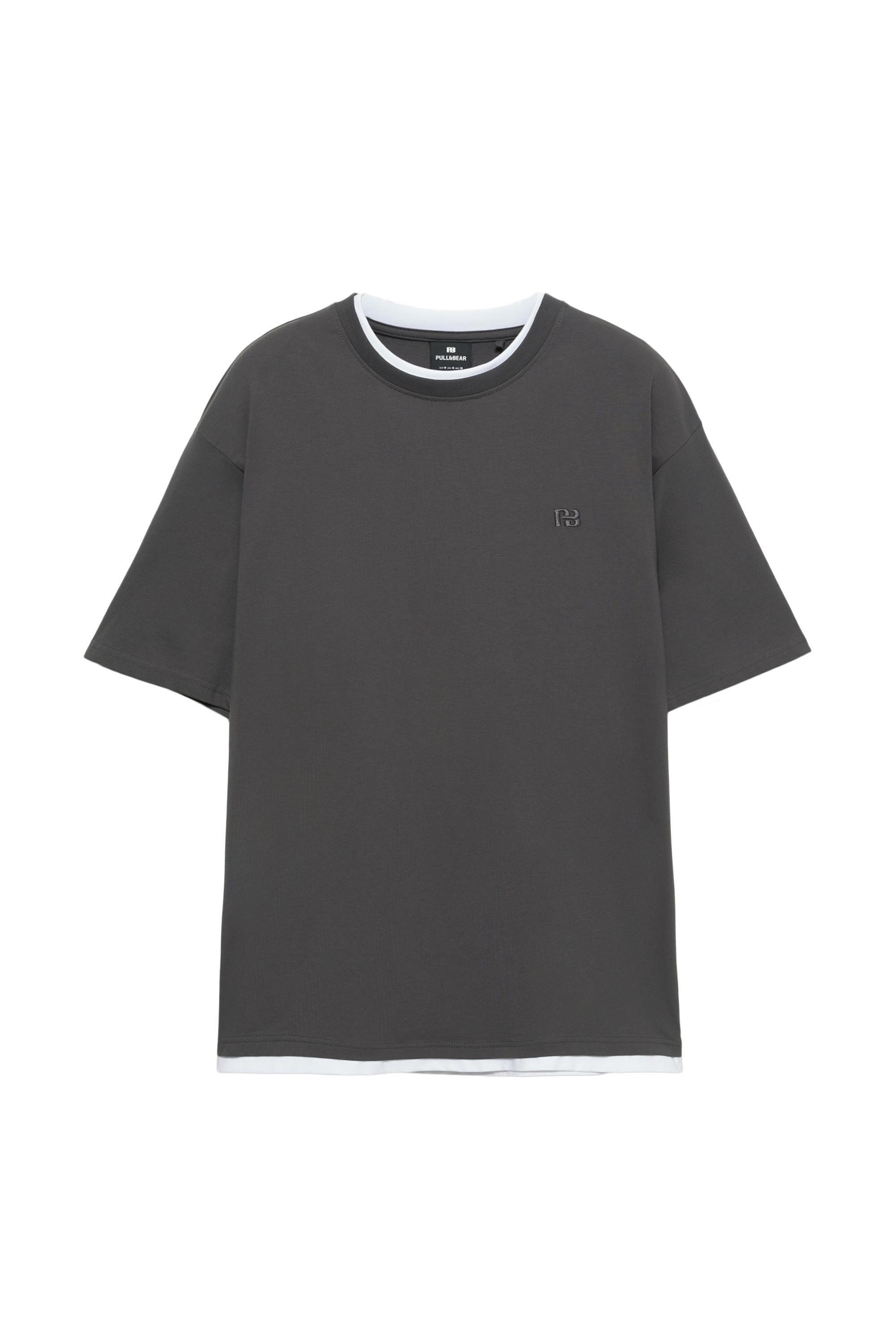 Pull&Bear Çift logolu t-shirt görsel 8