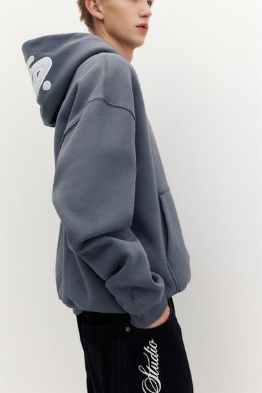 STWD hood sweatshirt — Grey blue 3