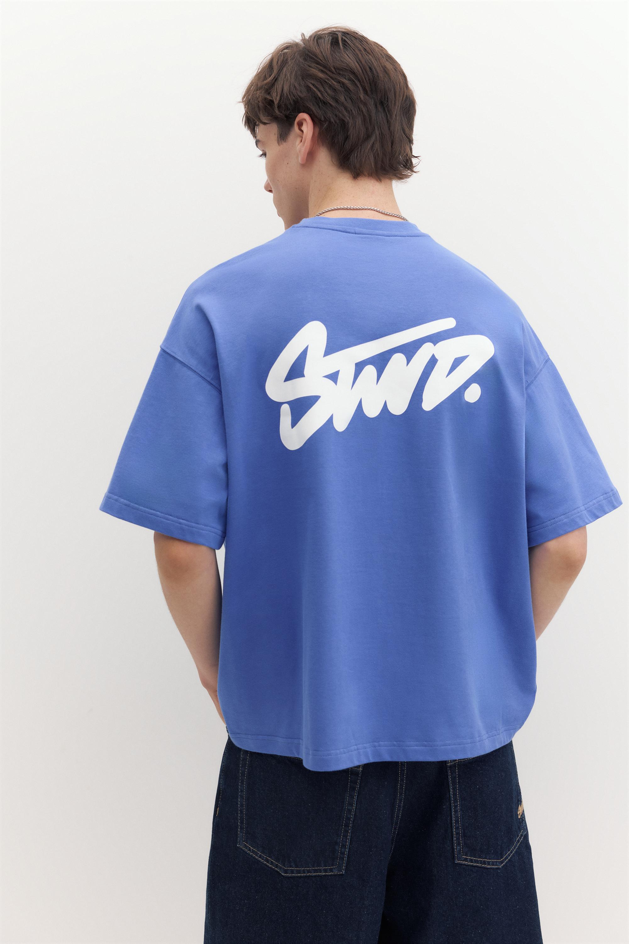 STWD logo boxy T-shirt — Blue