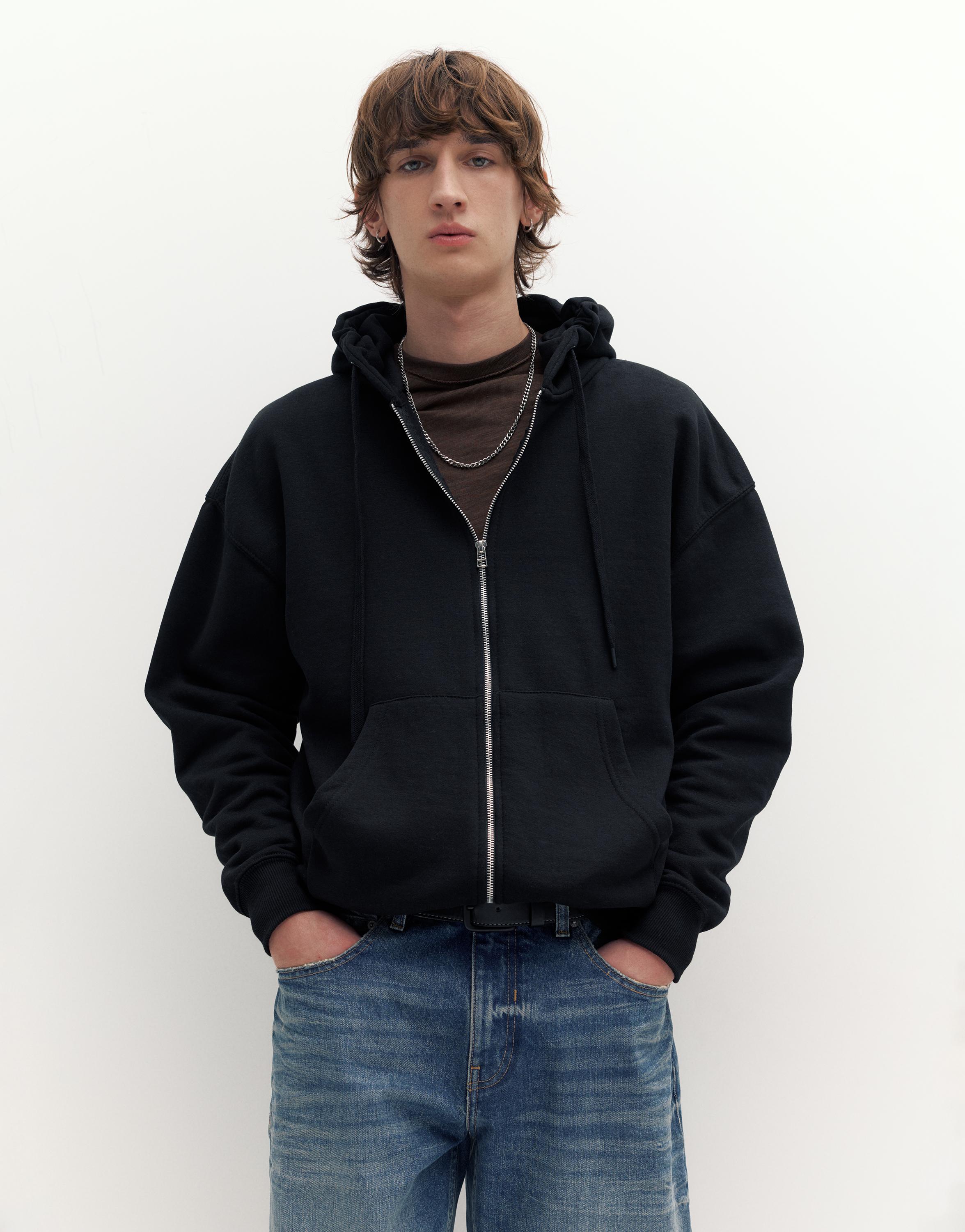 Basic kapüşonlu fermuarlı sweatshirt - Görsel 37