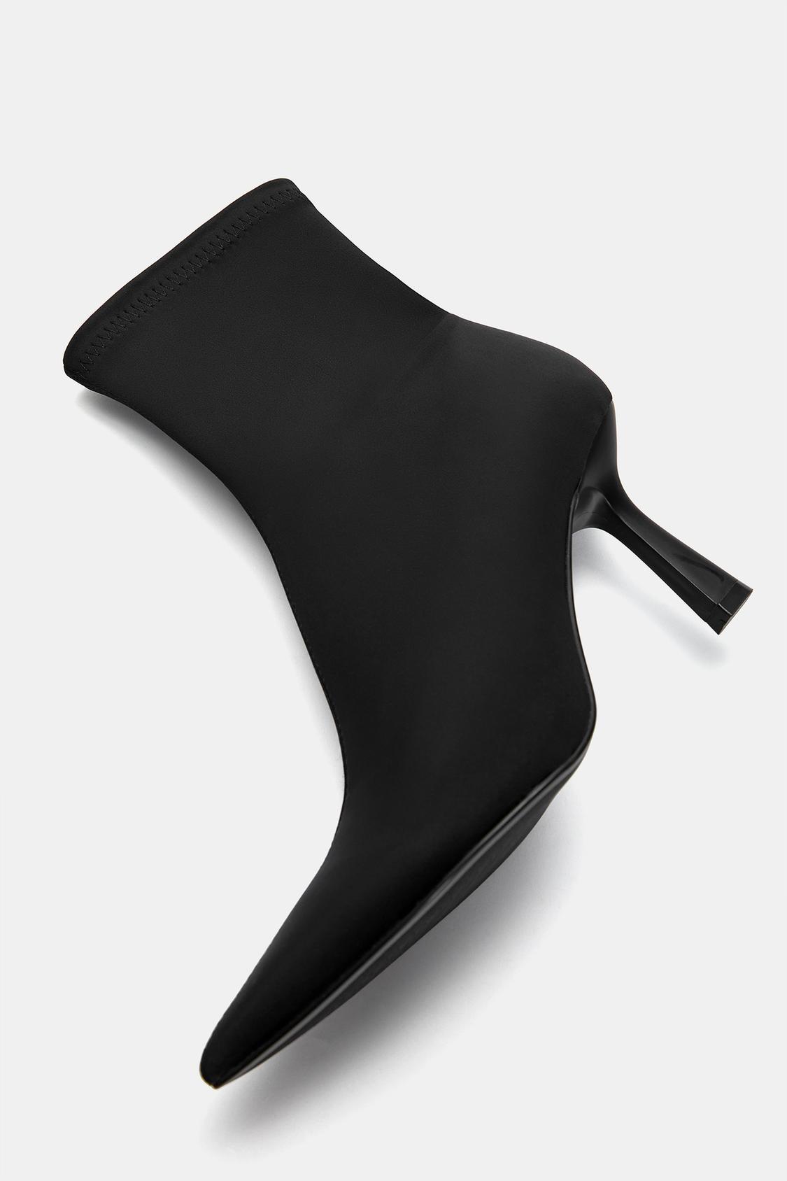 Tacon Negro Pull And Bear Botin Botín Tacón Elastico De Mujer