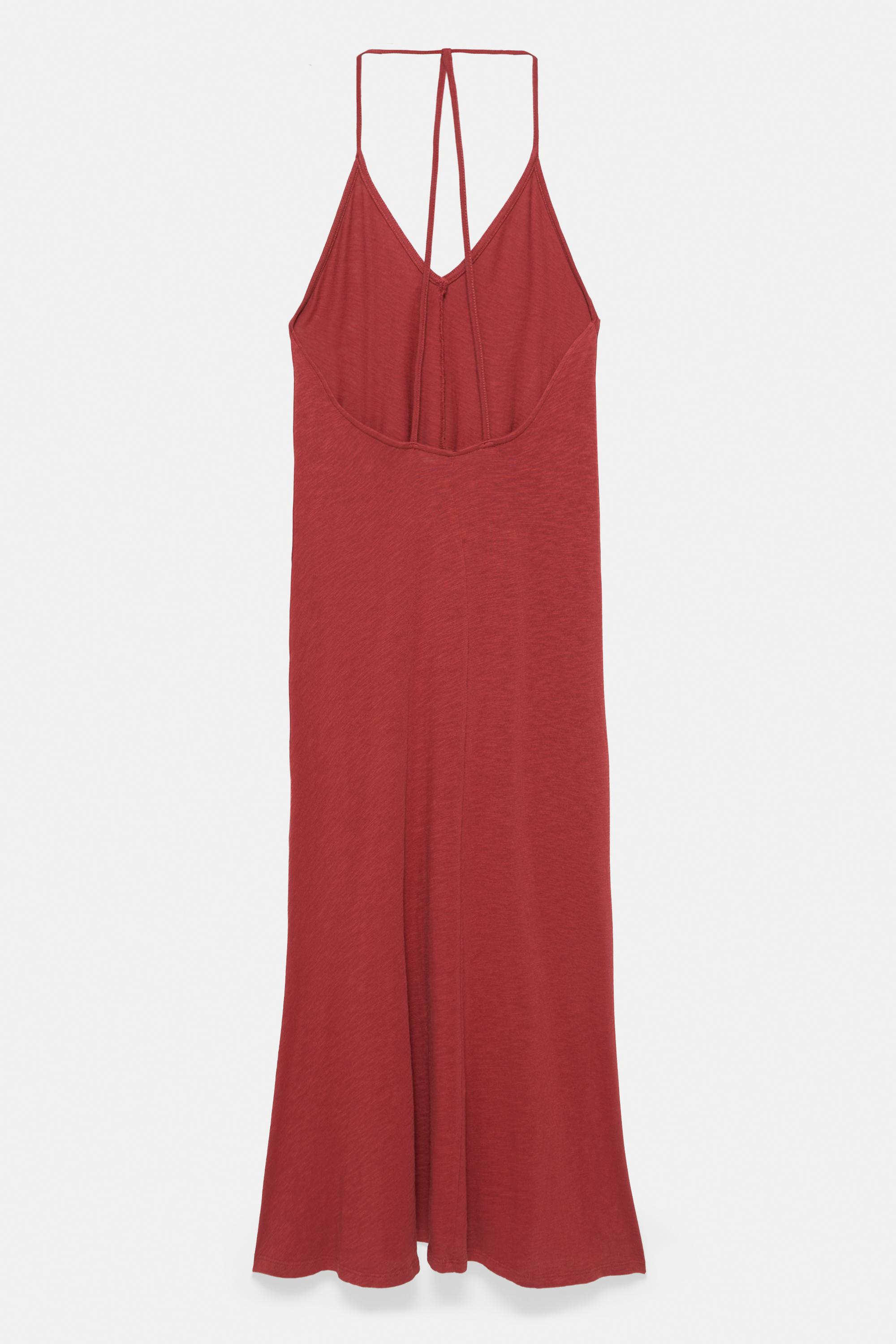 Strappy back midi dress — Russet