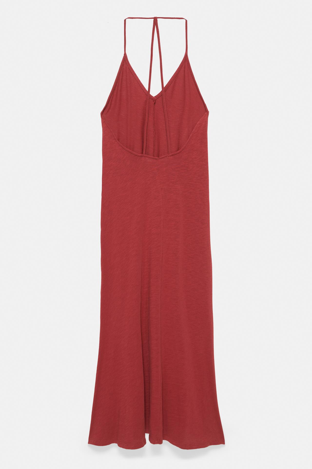 Strappy back midi dress — Russet
