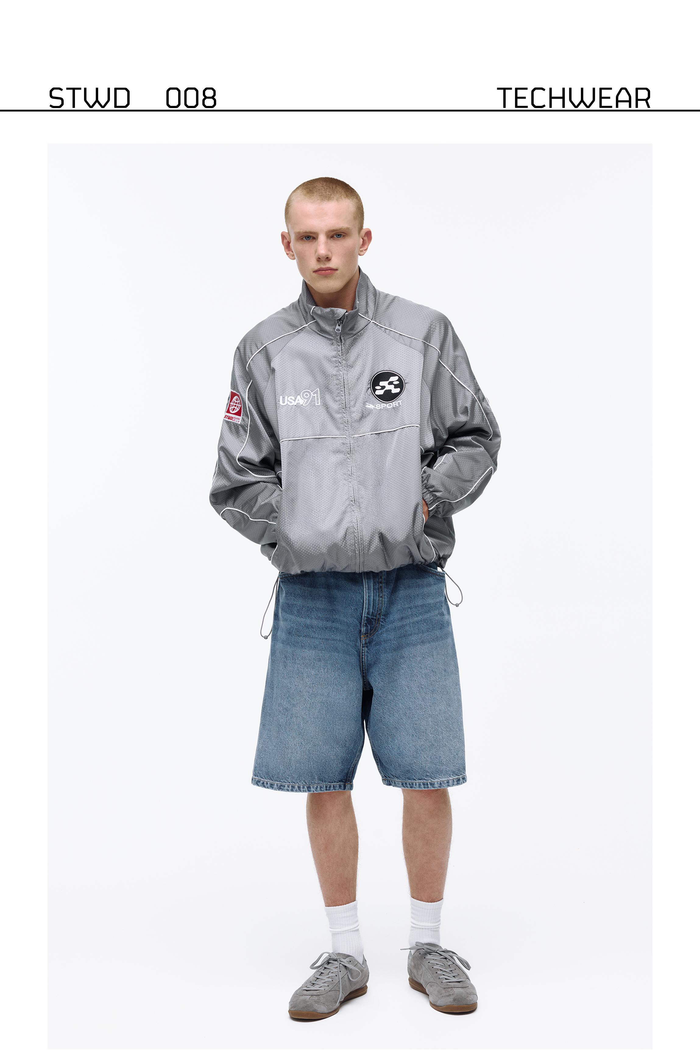 STWD contrast seam jacket — Medium grey