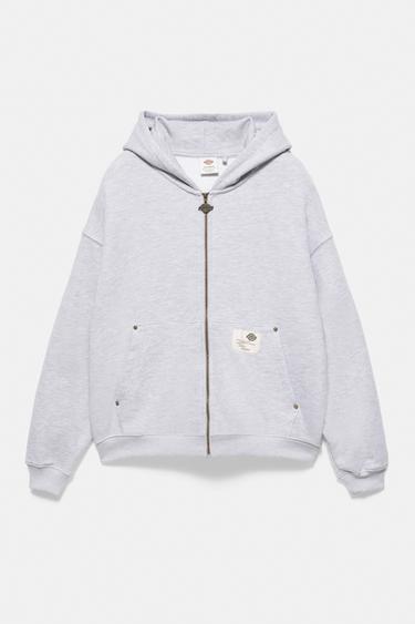Dickies zip-up sweatshirt with hood — Grey marl 4
