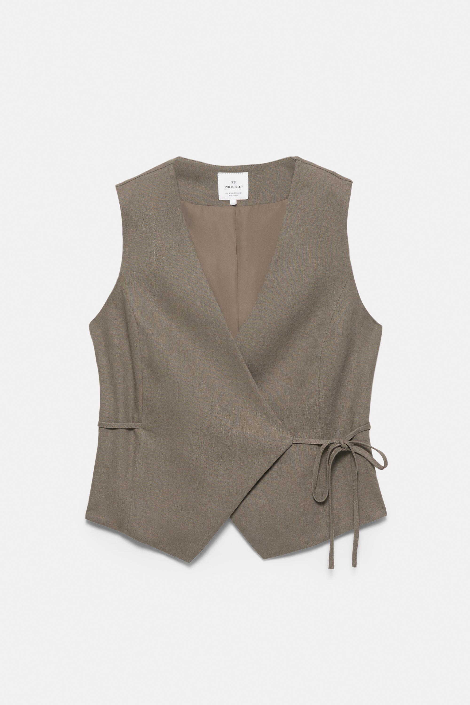 Rustik keten yelek - Görsel 2