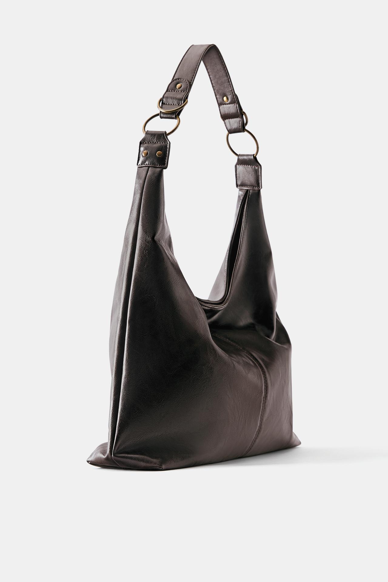 Worn-effect shopper bag — Brown
