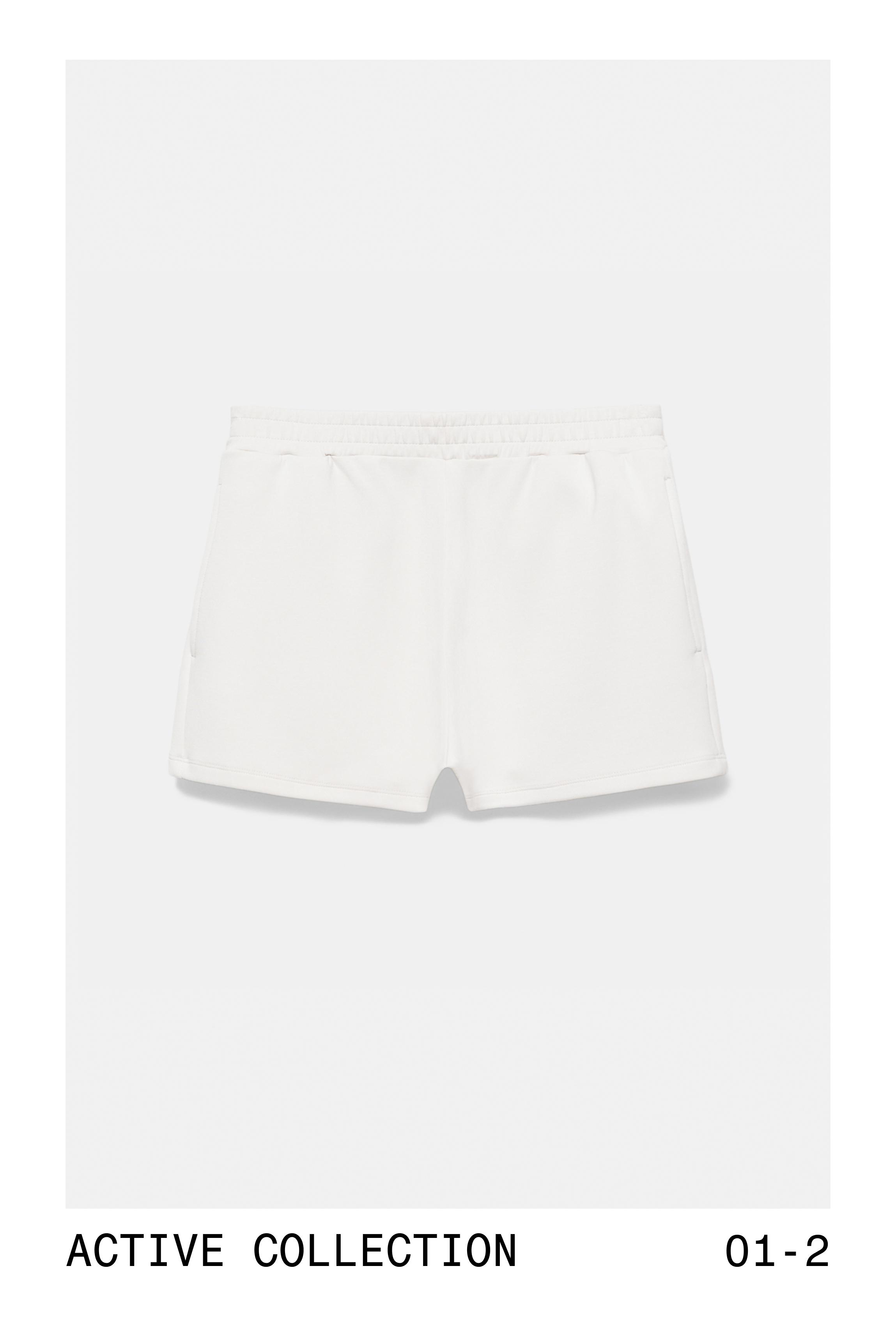 Soft touch sports shorts — Ecru