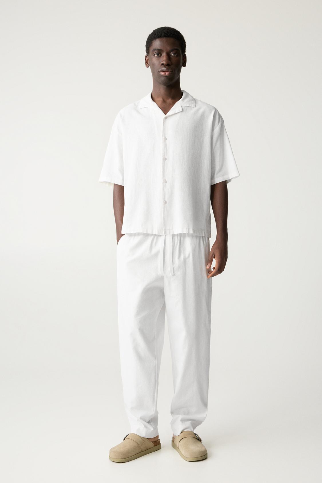 Chándal Pantalon Blanco Hombre Pull And Bear Pantalon Chandal Pull