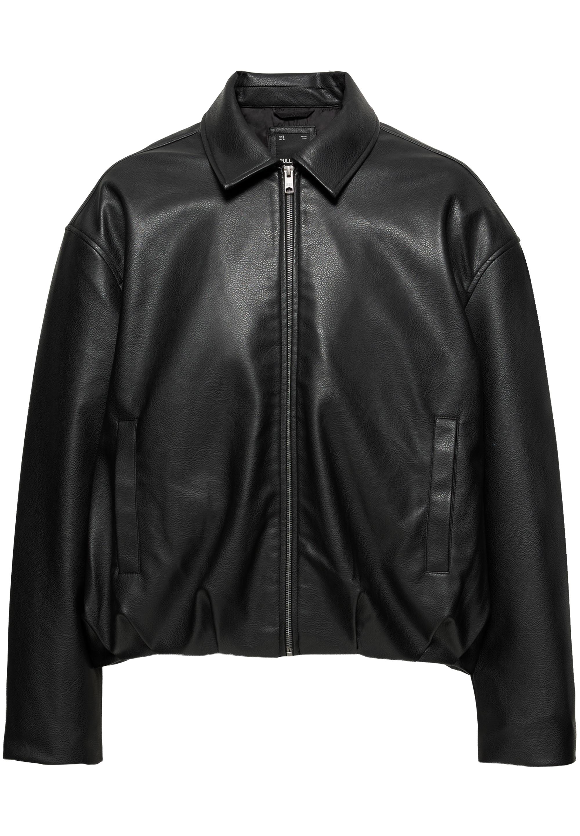 Leather-effect jacket — Black (alternate view)