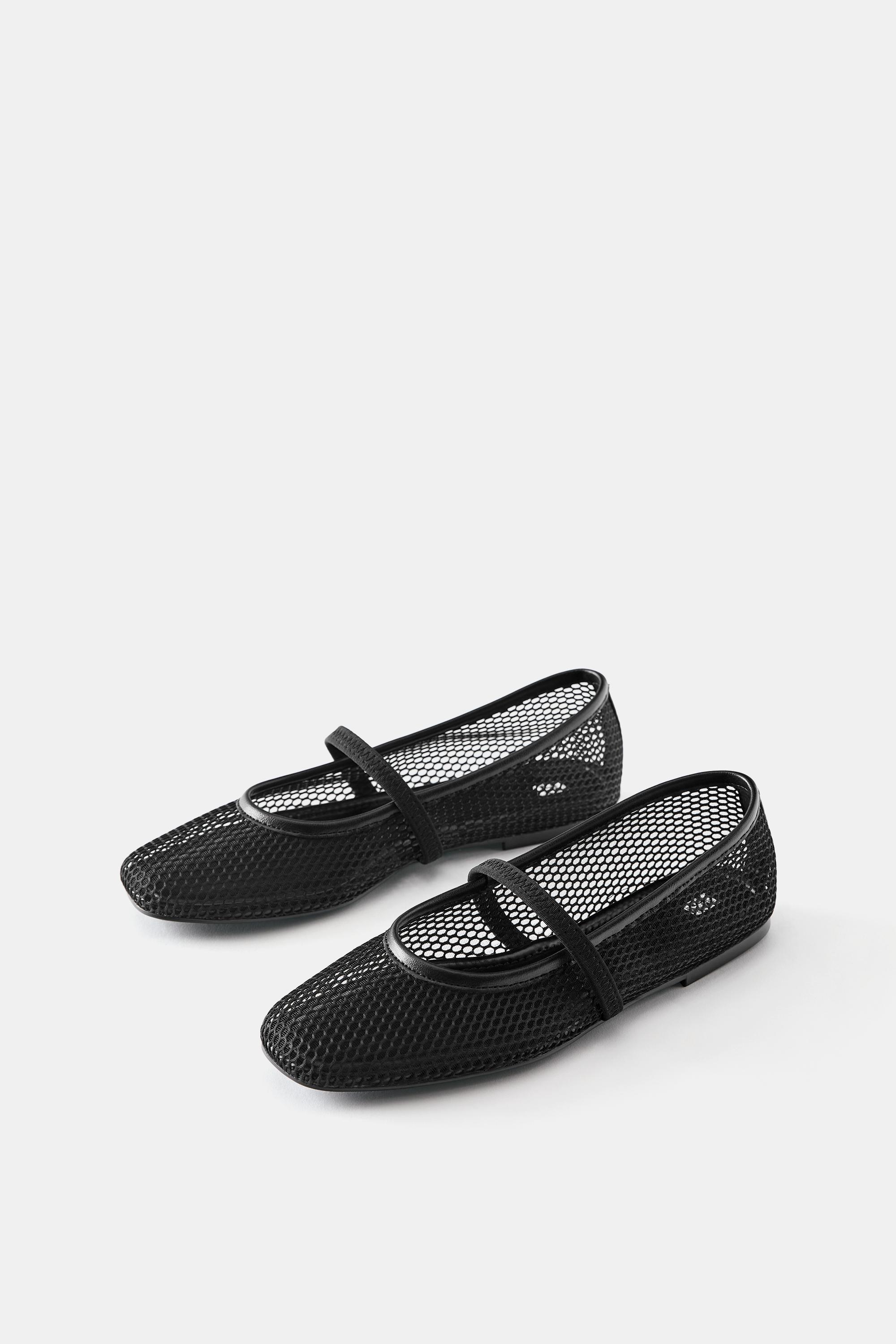 Mesh ballet flats — Black