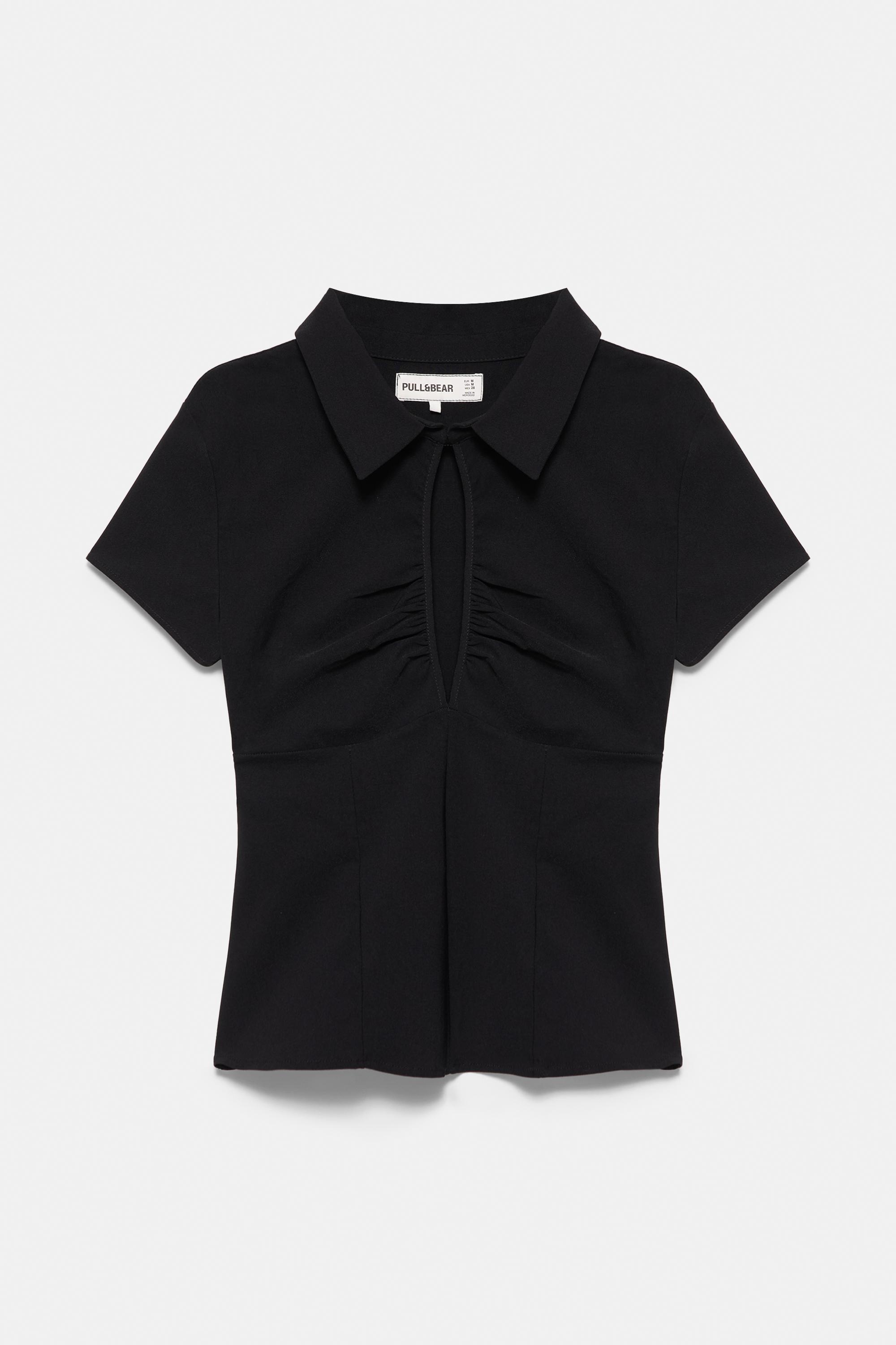 Short sleeve cut-out top — Black