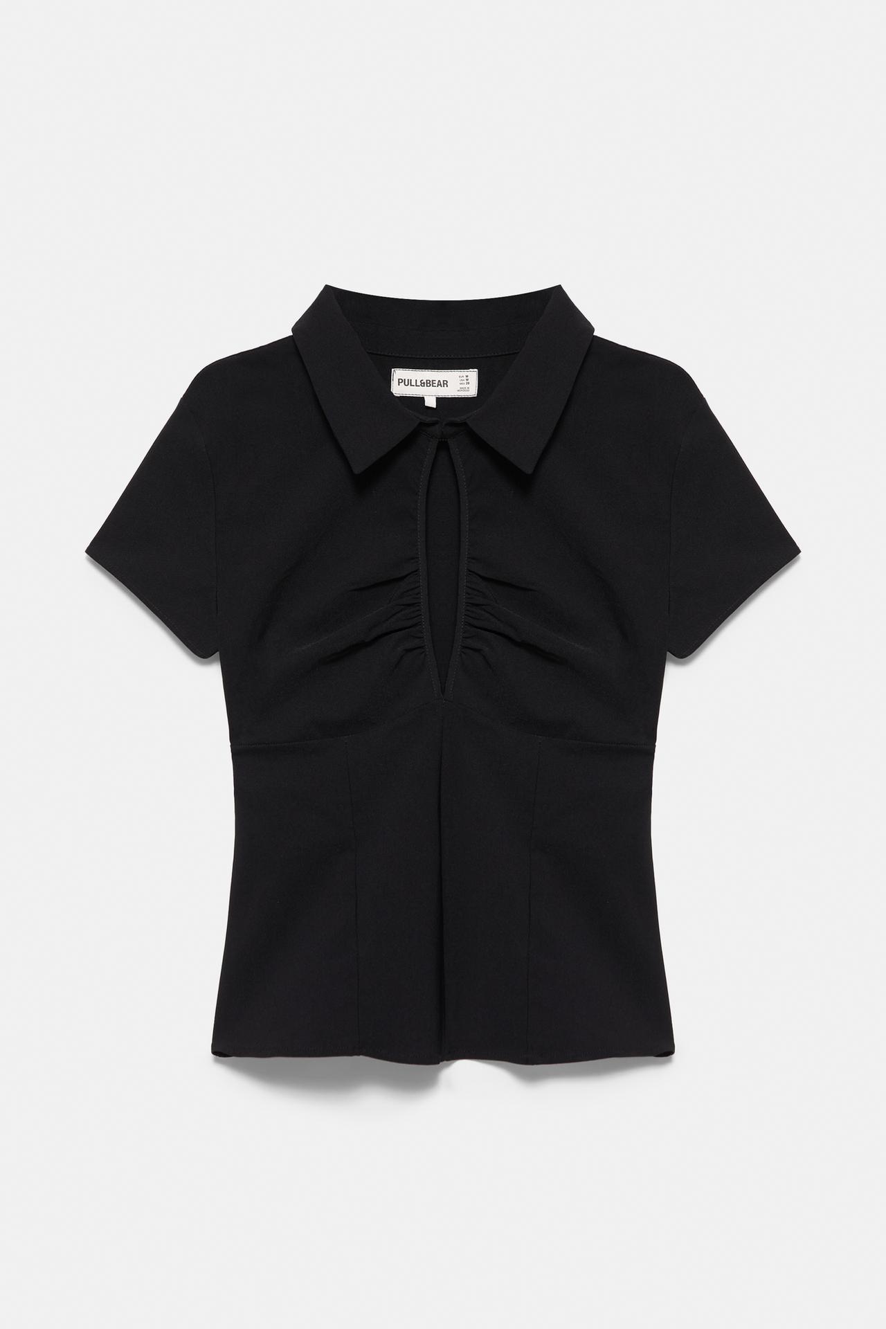 Short sleeve cut-out top — Black