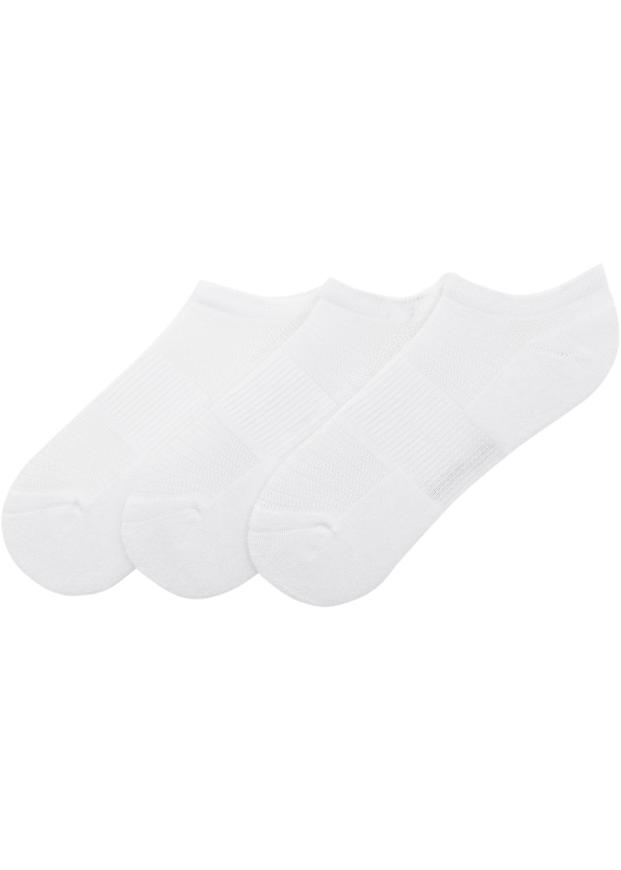 3-pack of short white socks — White