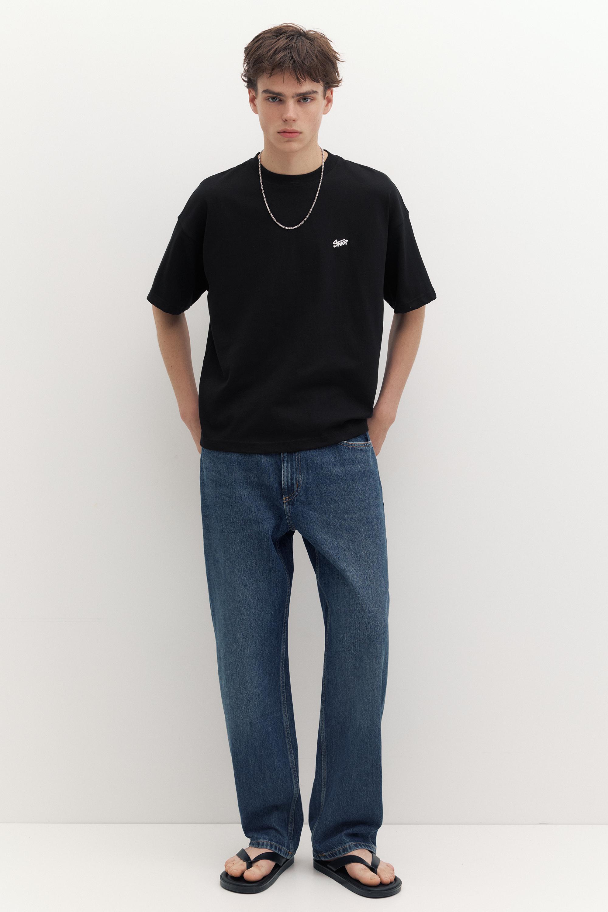 STWD logo boxy T-shirt — Black