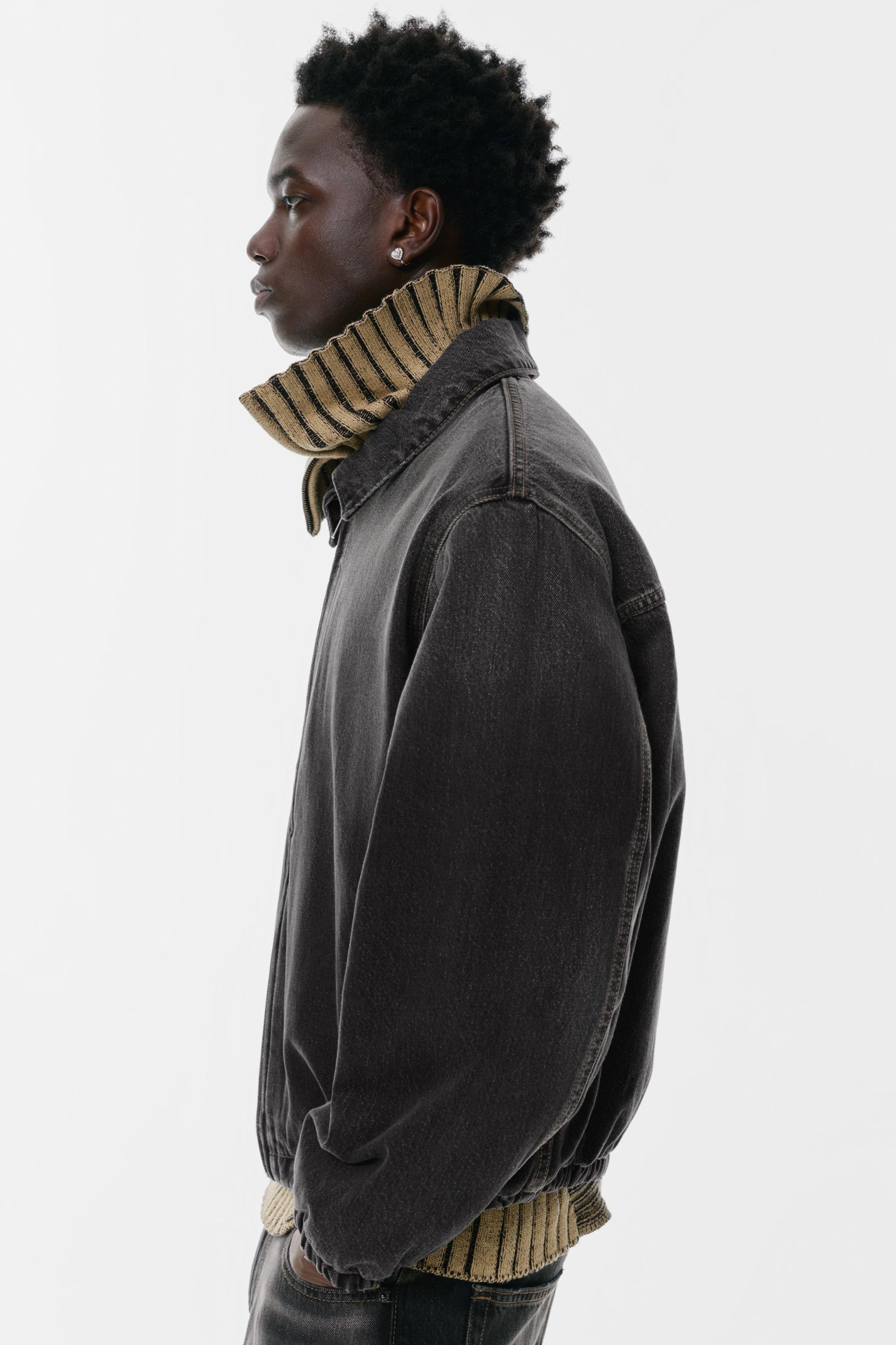 Denim jacket with zip - pull&bear