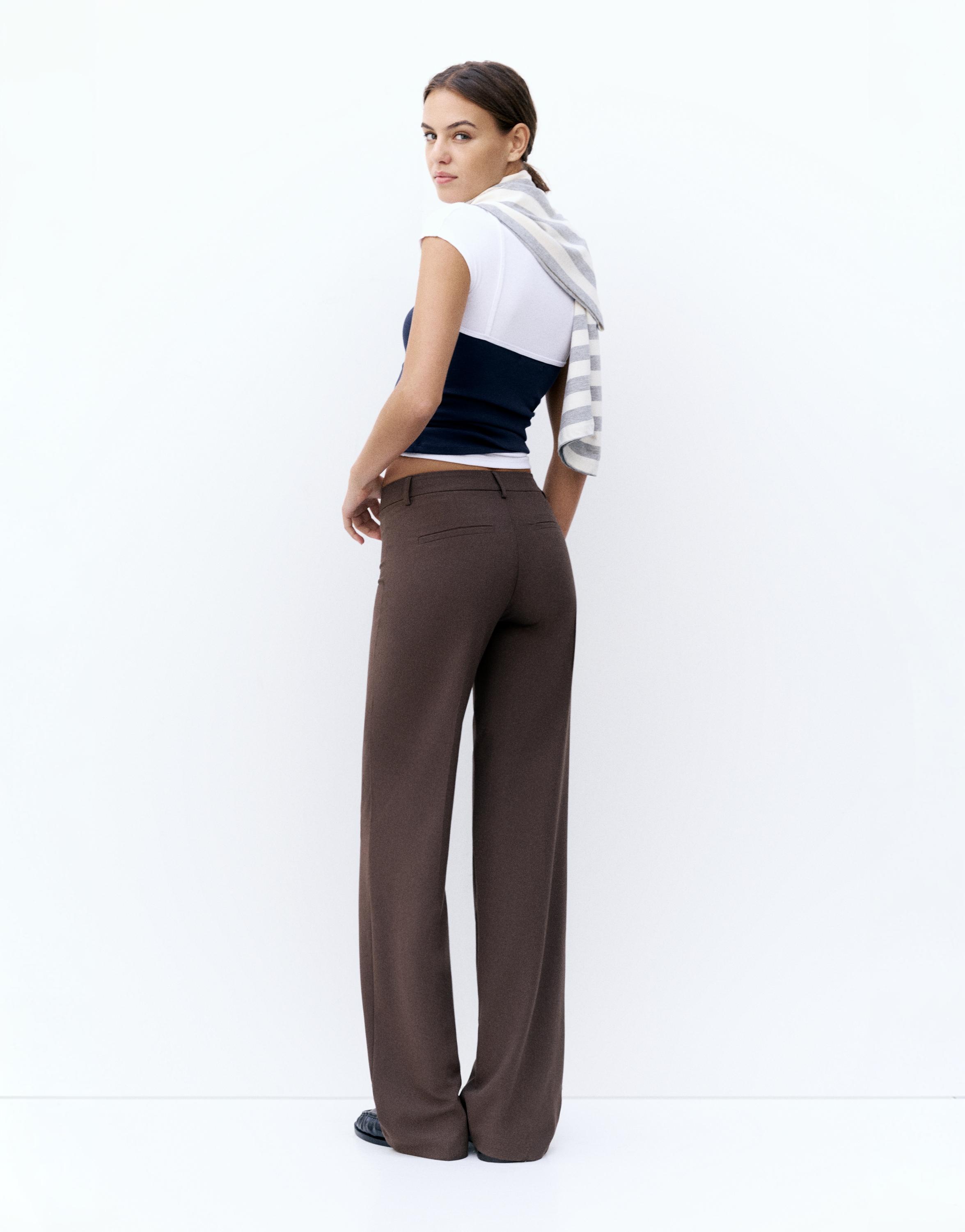 Straight-leg smart trousers — Brown