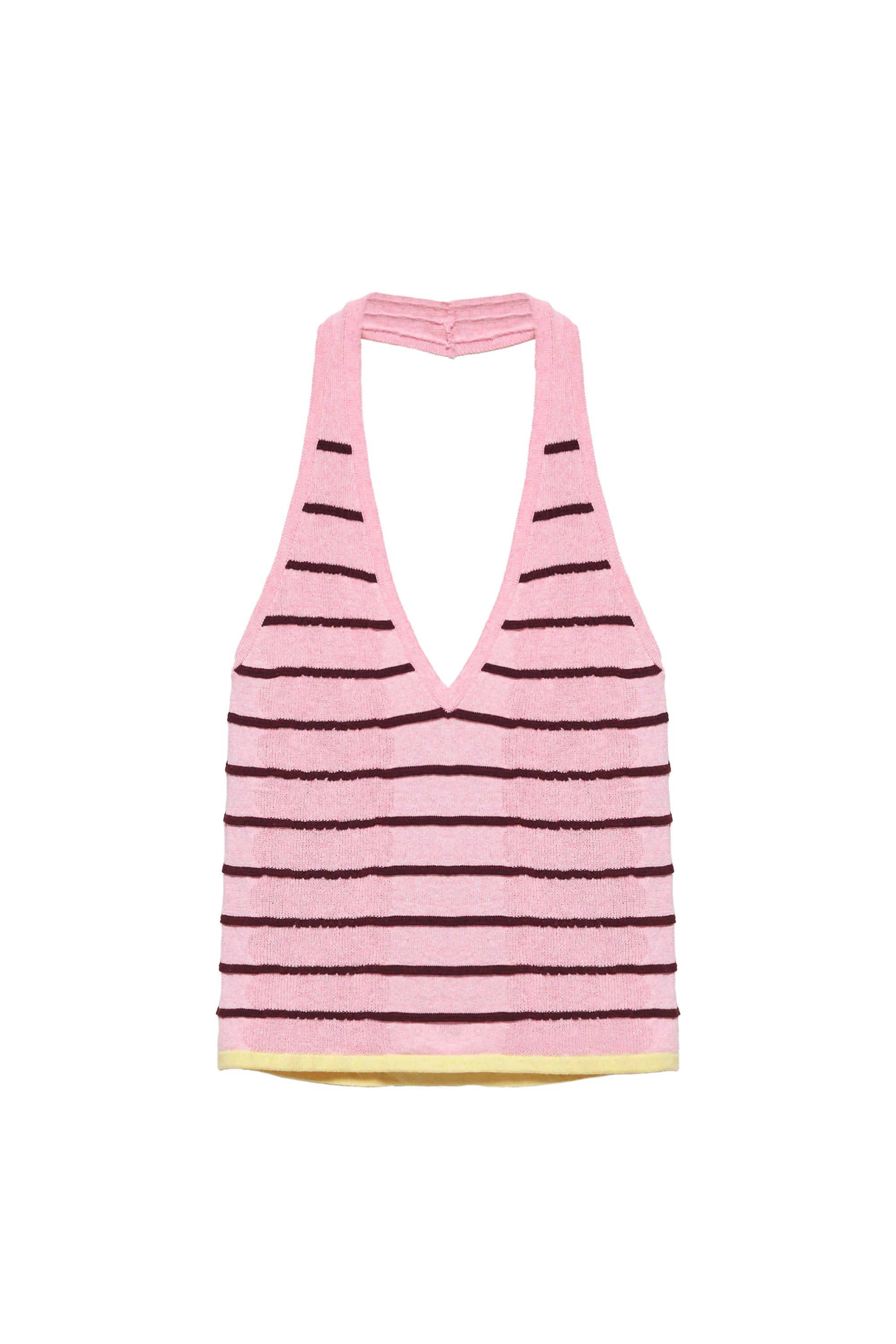 Çizgili halter örgü top - Görsel 3
