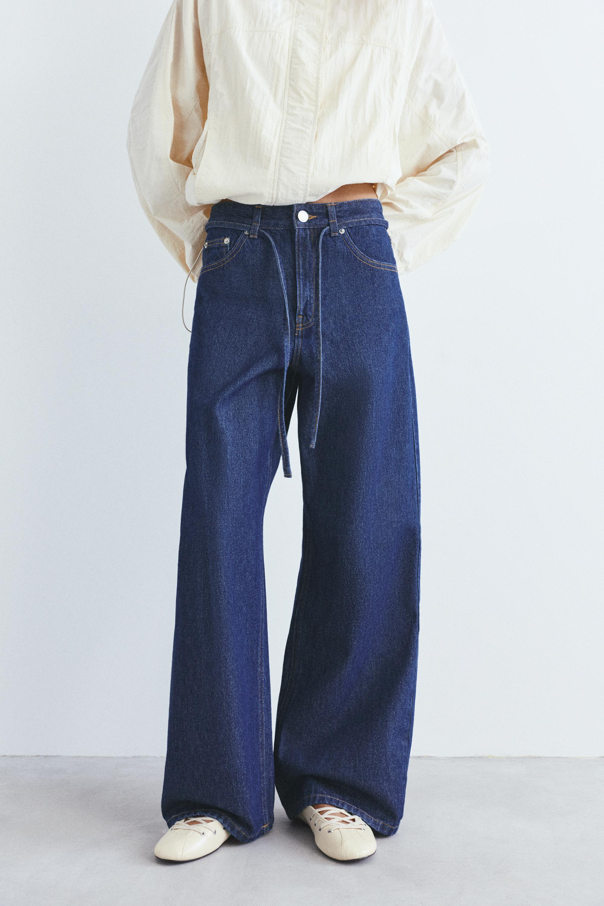 Baggy jeans with drawstring — Navy