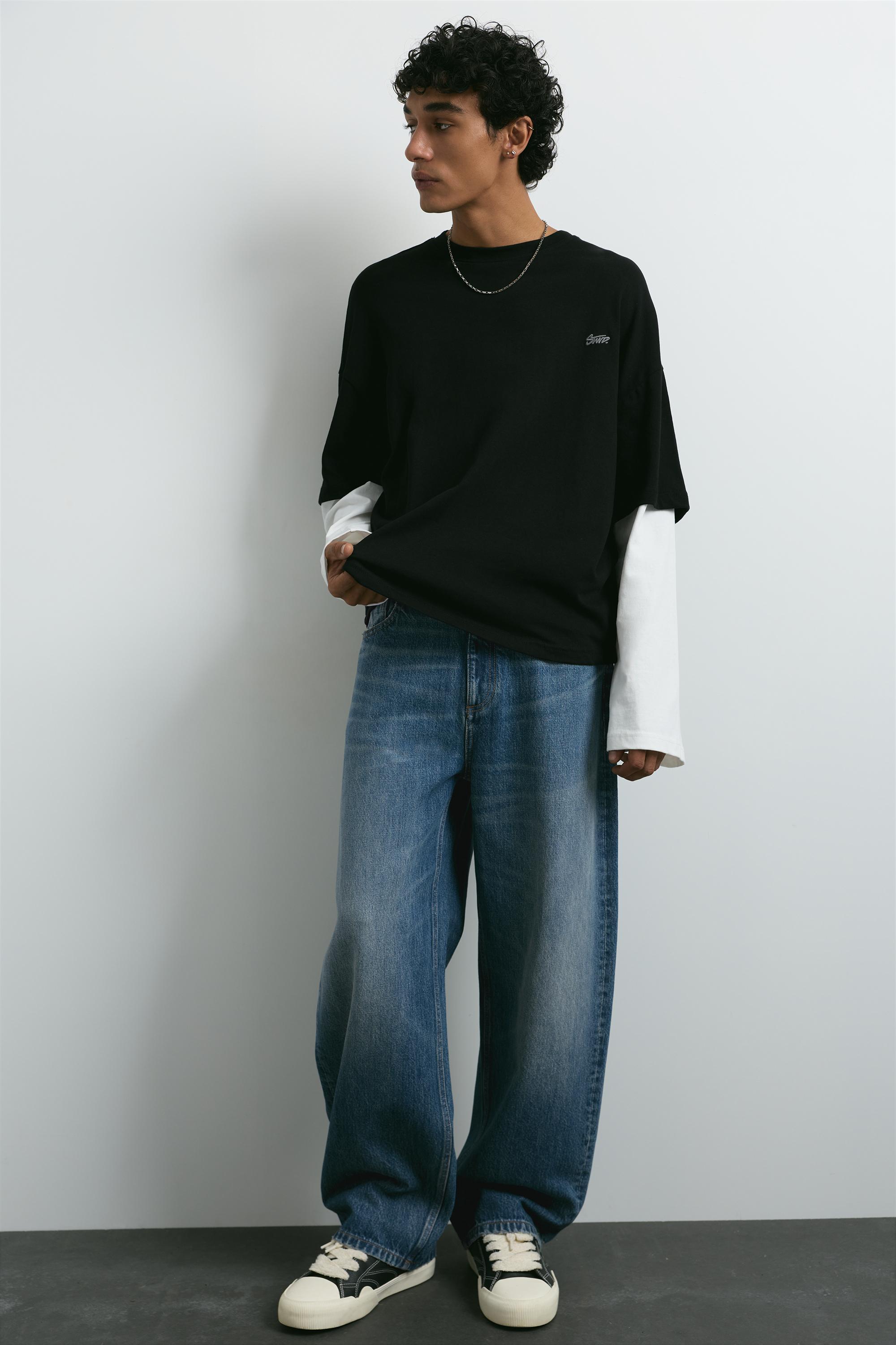 Balloon-fit baggy jeans — Medium blue