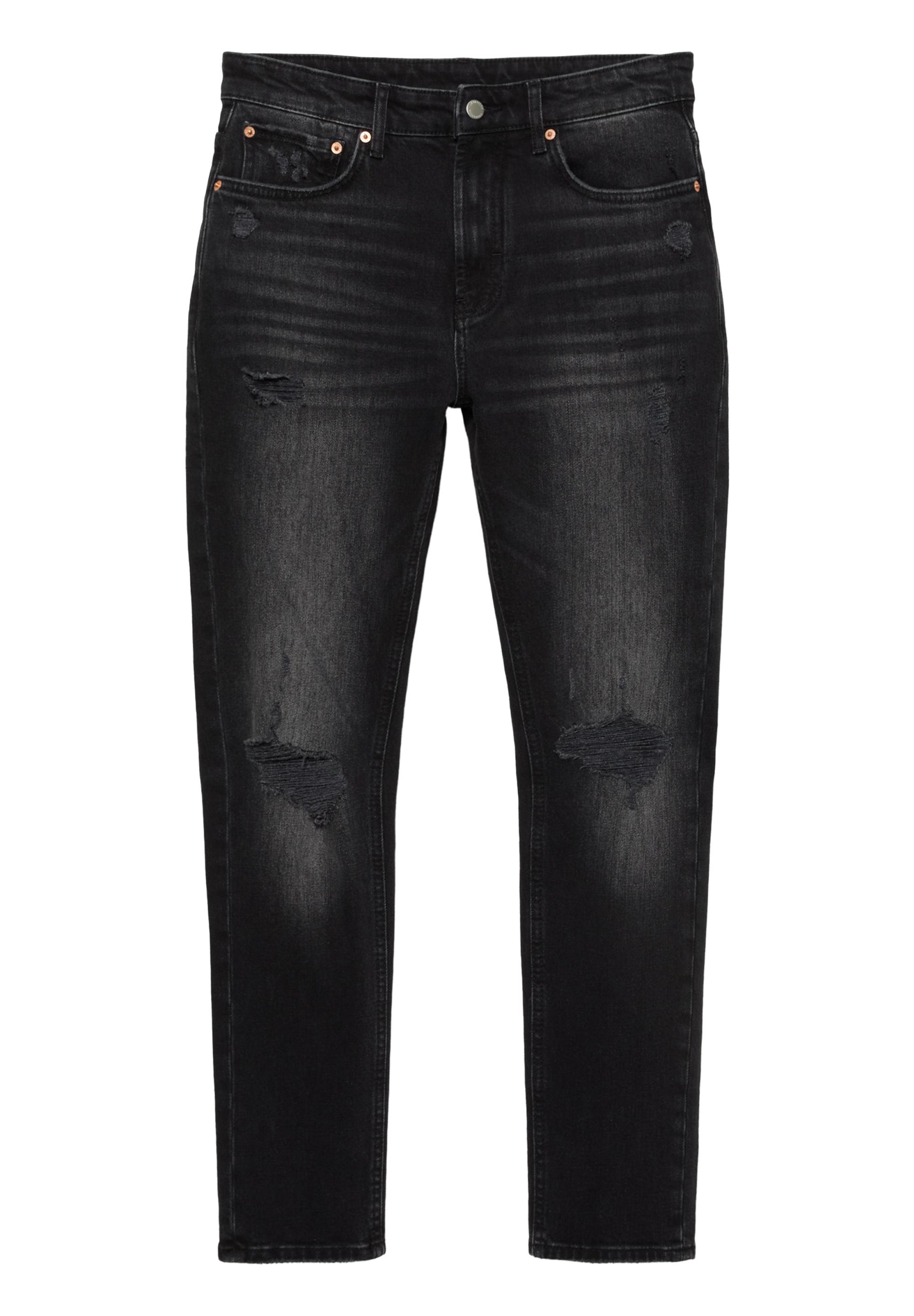 Ripped slim fit jeans — Faded black
