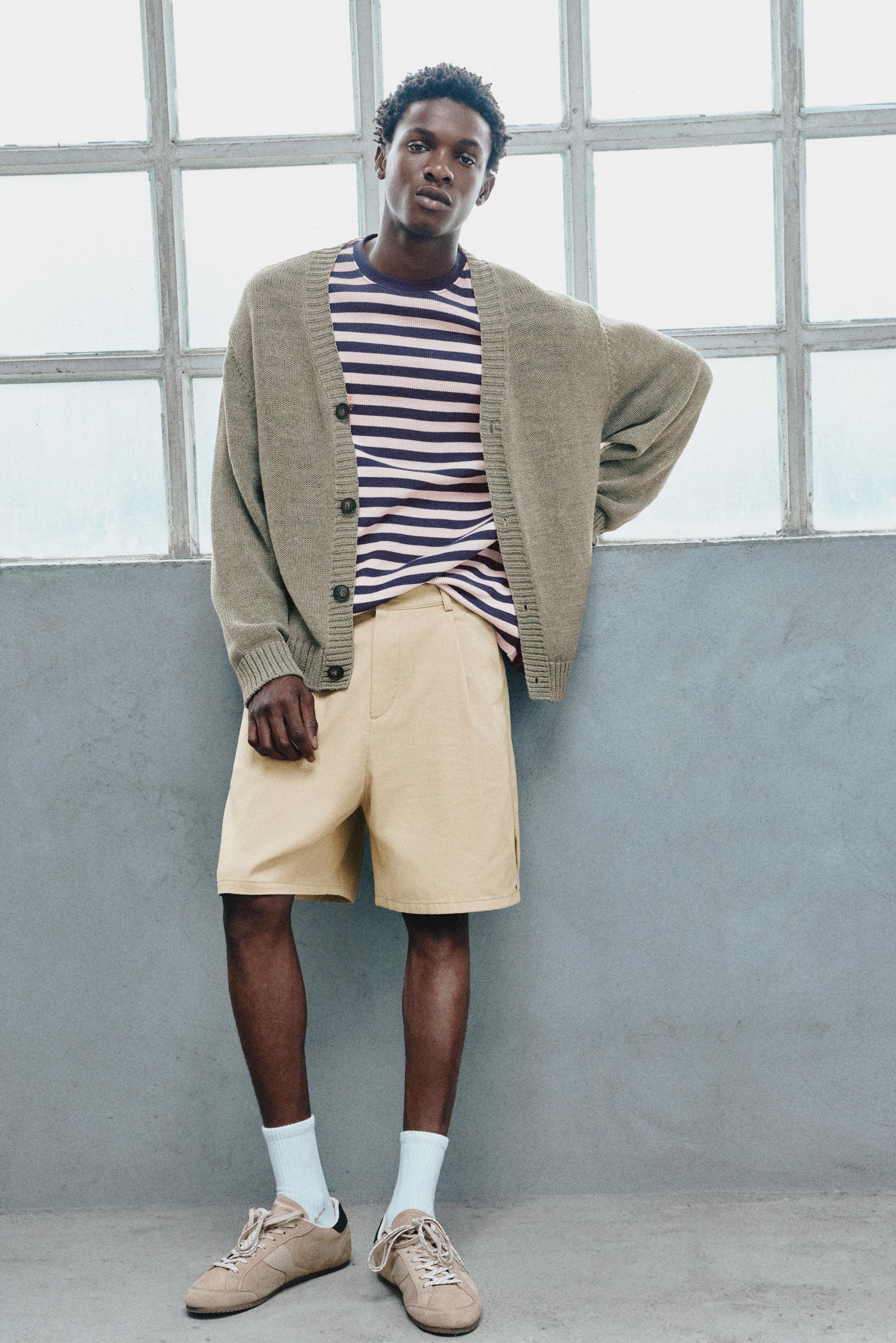Darted Bermuda shorts — Beige