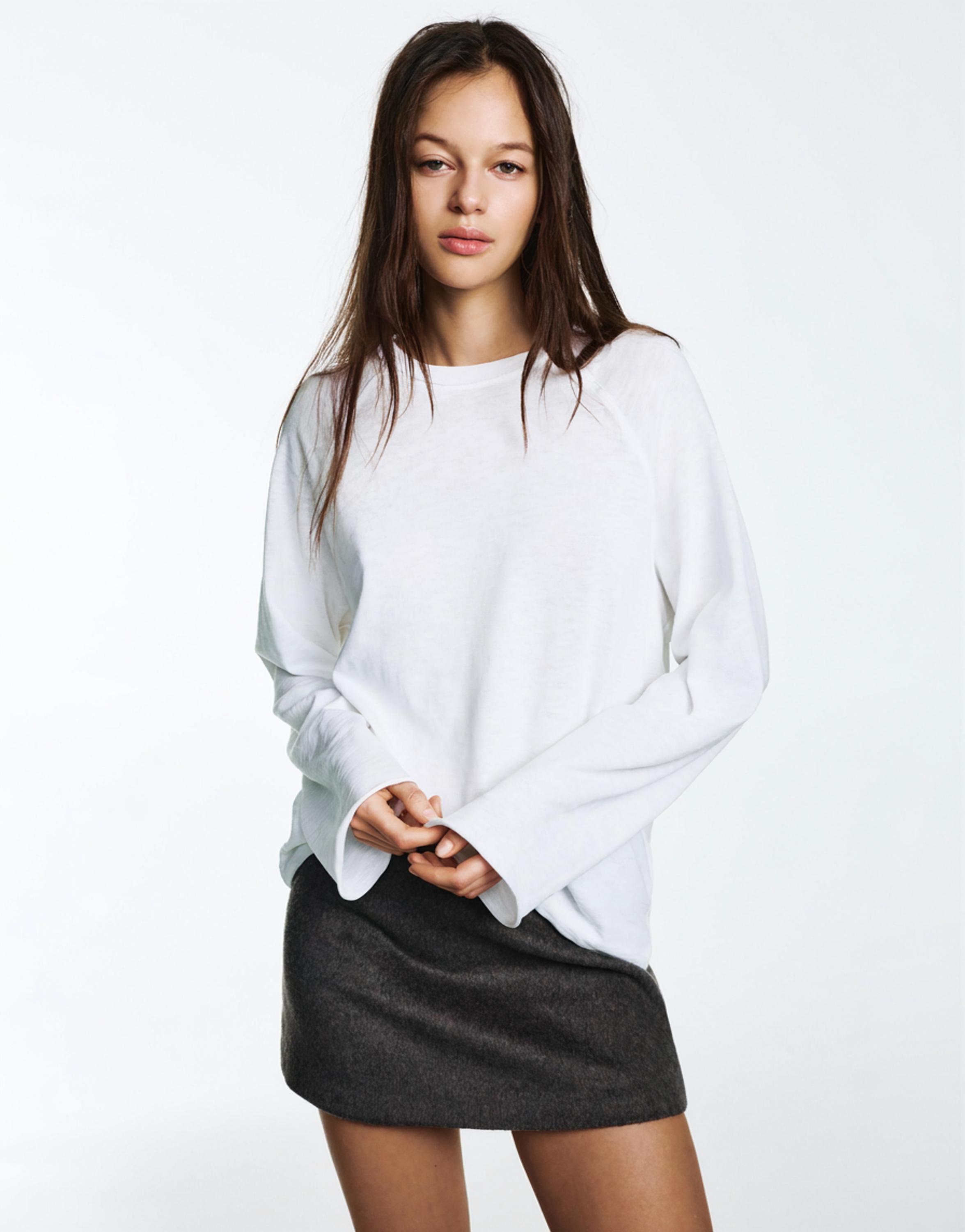 Long sleeve raglan T-shirt — White