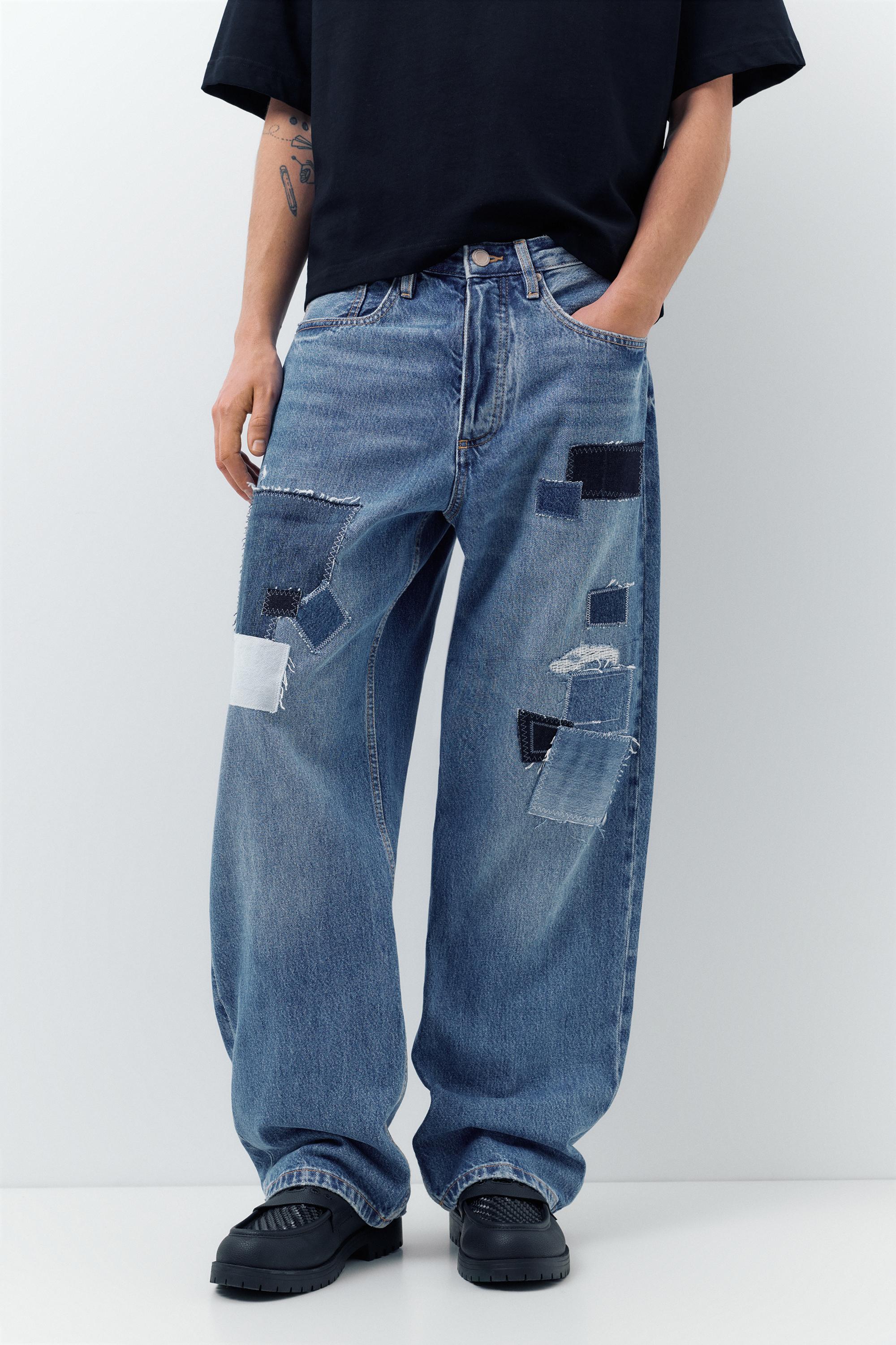 Patchwork baggy jean - Görsel 4