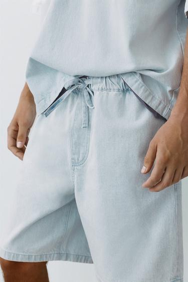 Relaxed denim Bermuda shorts — Sky blue 3