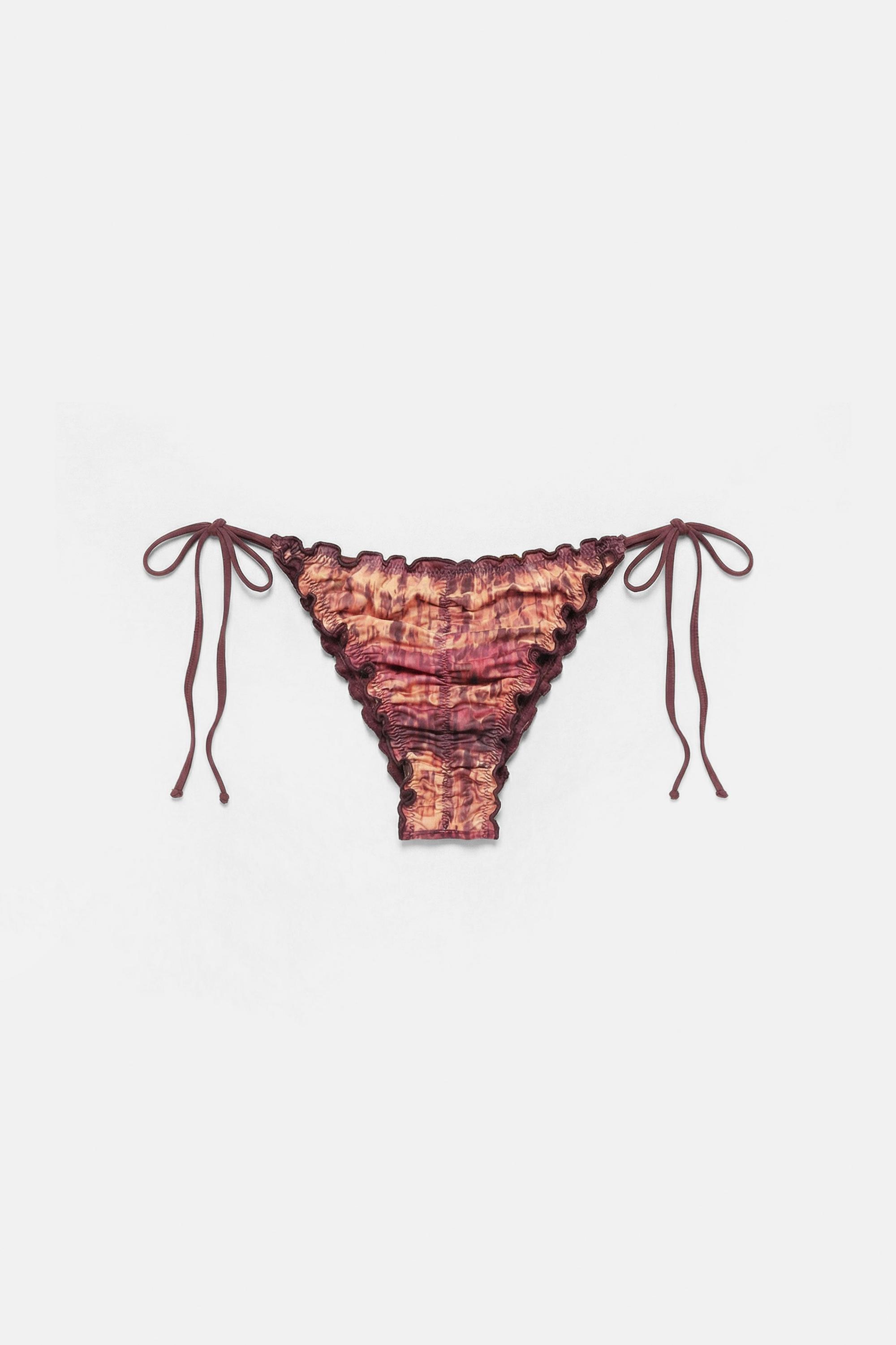 Tie-dye frill bikini bottoms — Orange