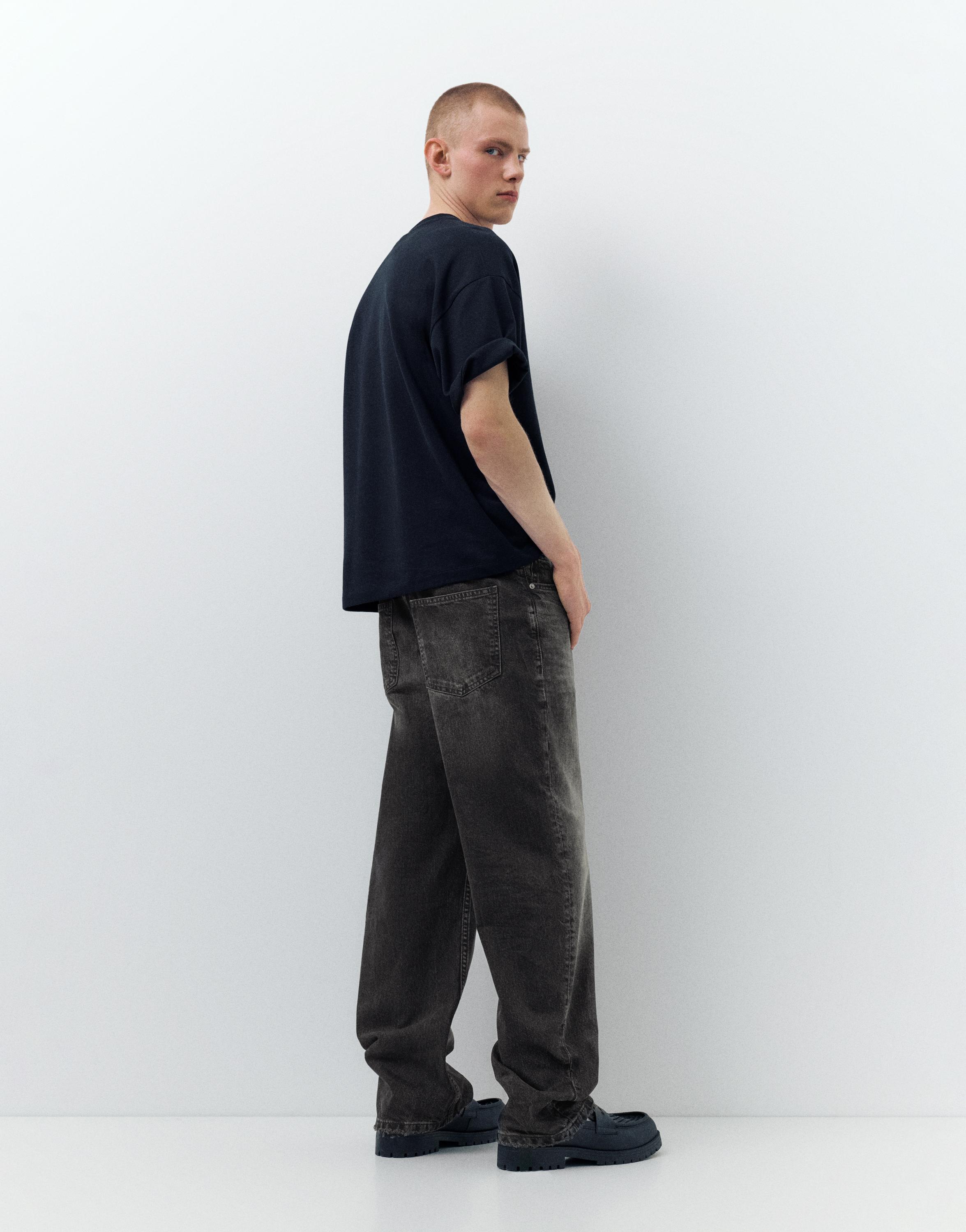 Low-rise baggy jeans — Faded black