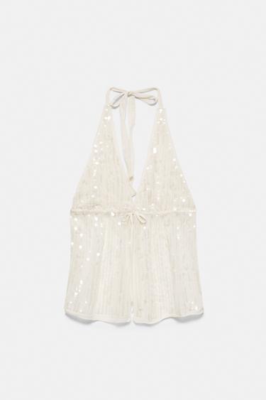 Sequin halter top — Ice 6