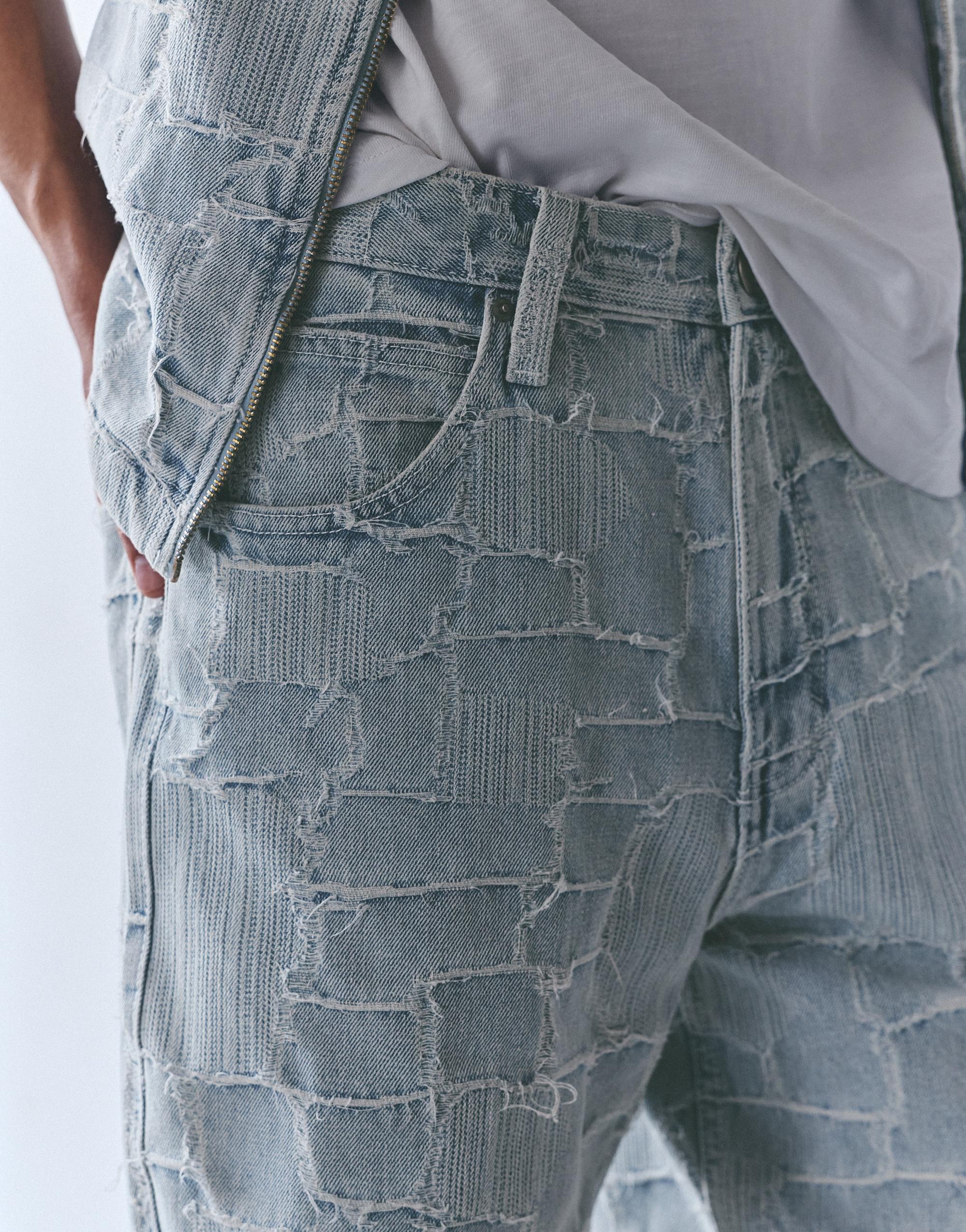 Jacquard denim Bermuda shorts — Pale indigo
