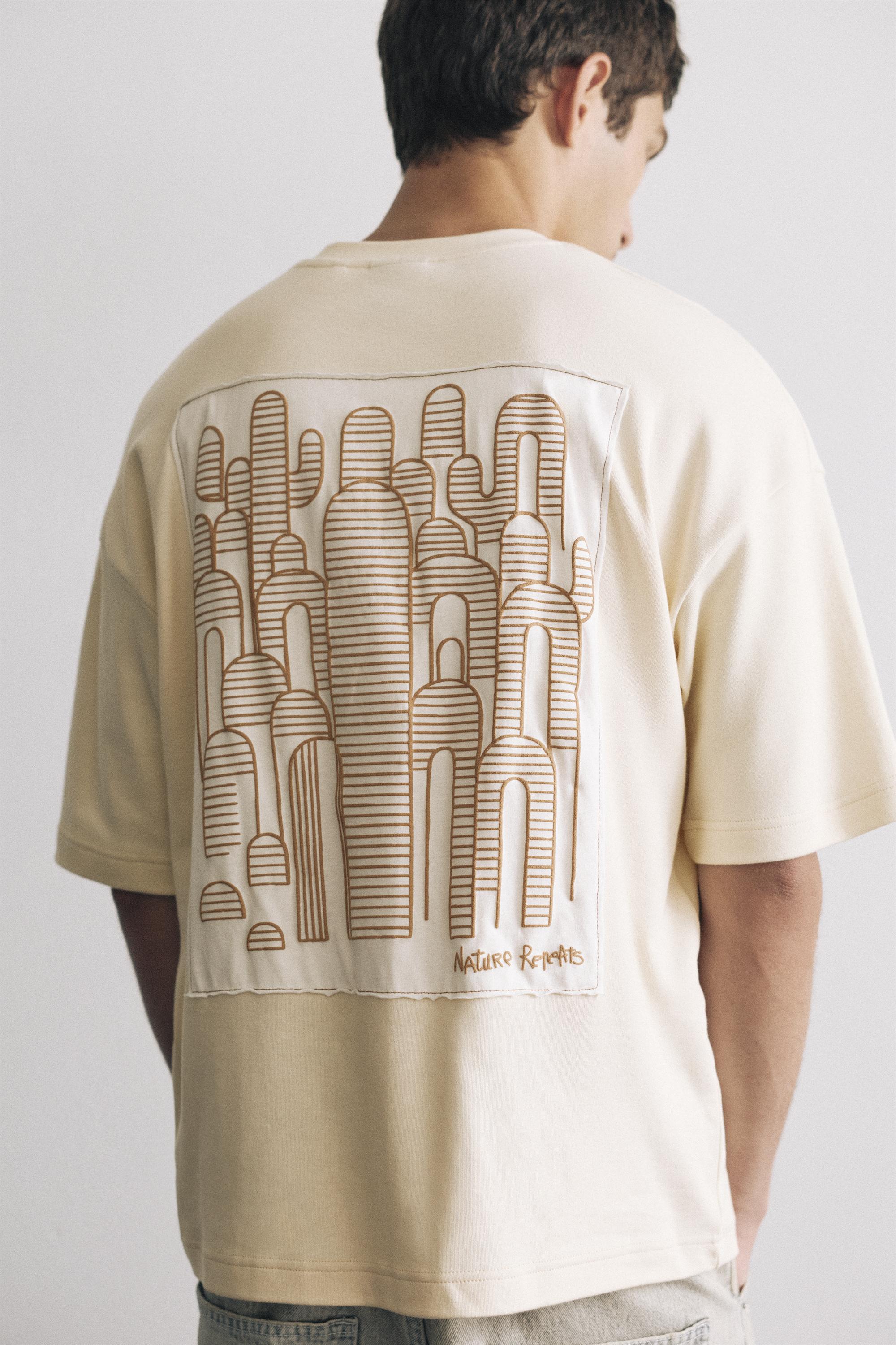 Short sleeve graphic sweatshirt — Sand