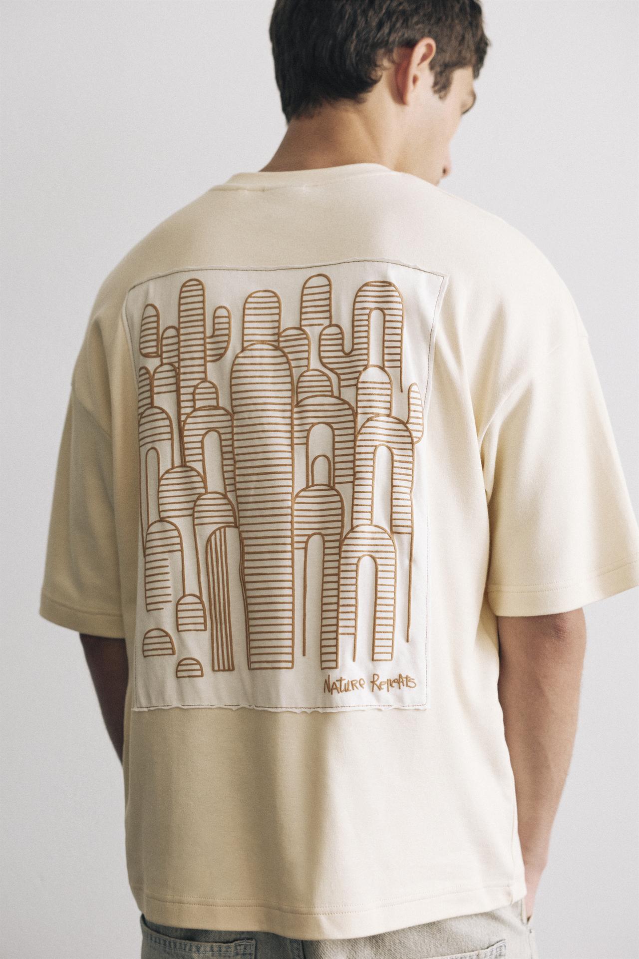 Short sleeve graphic sweatshirt — Sand