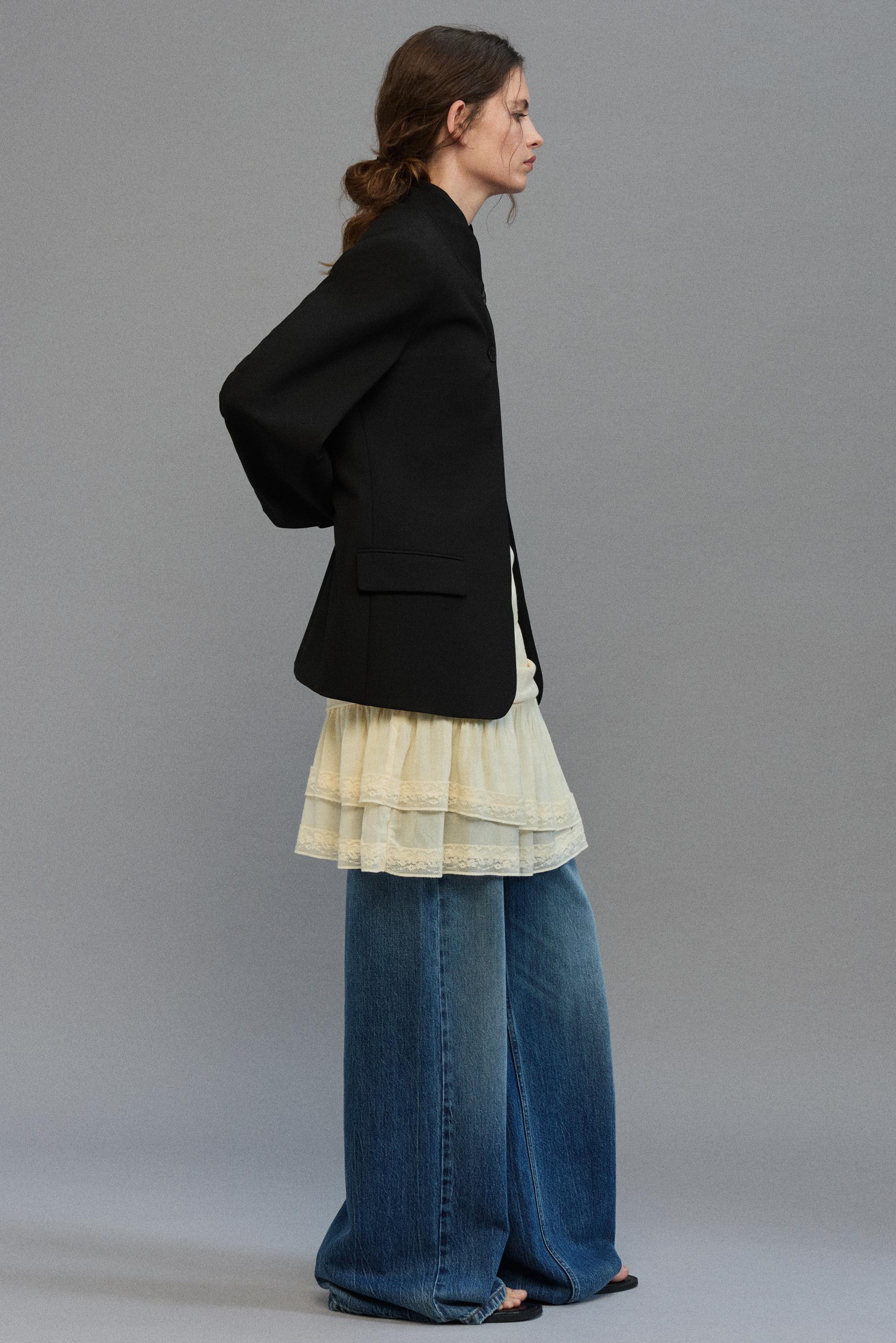 Black double-breasted blazer — Black