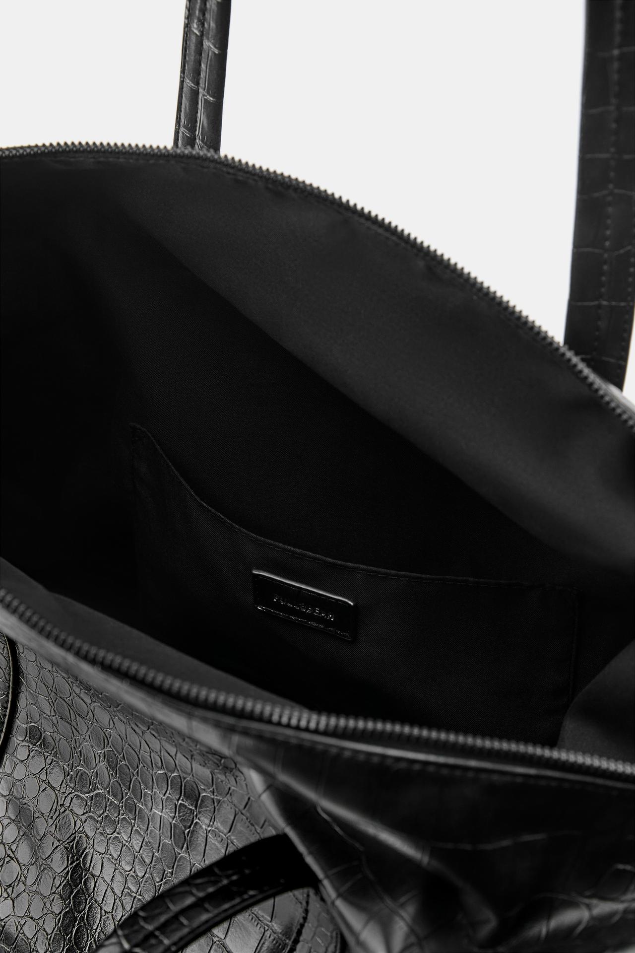 Textured shopper bag — Black
