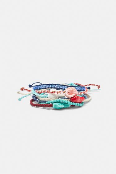Pack of 7 fish charm bracelets — Blue 1
