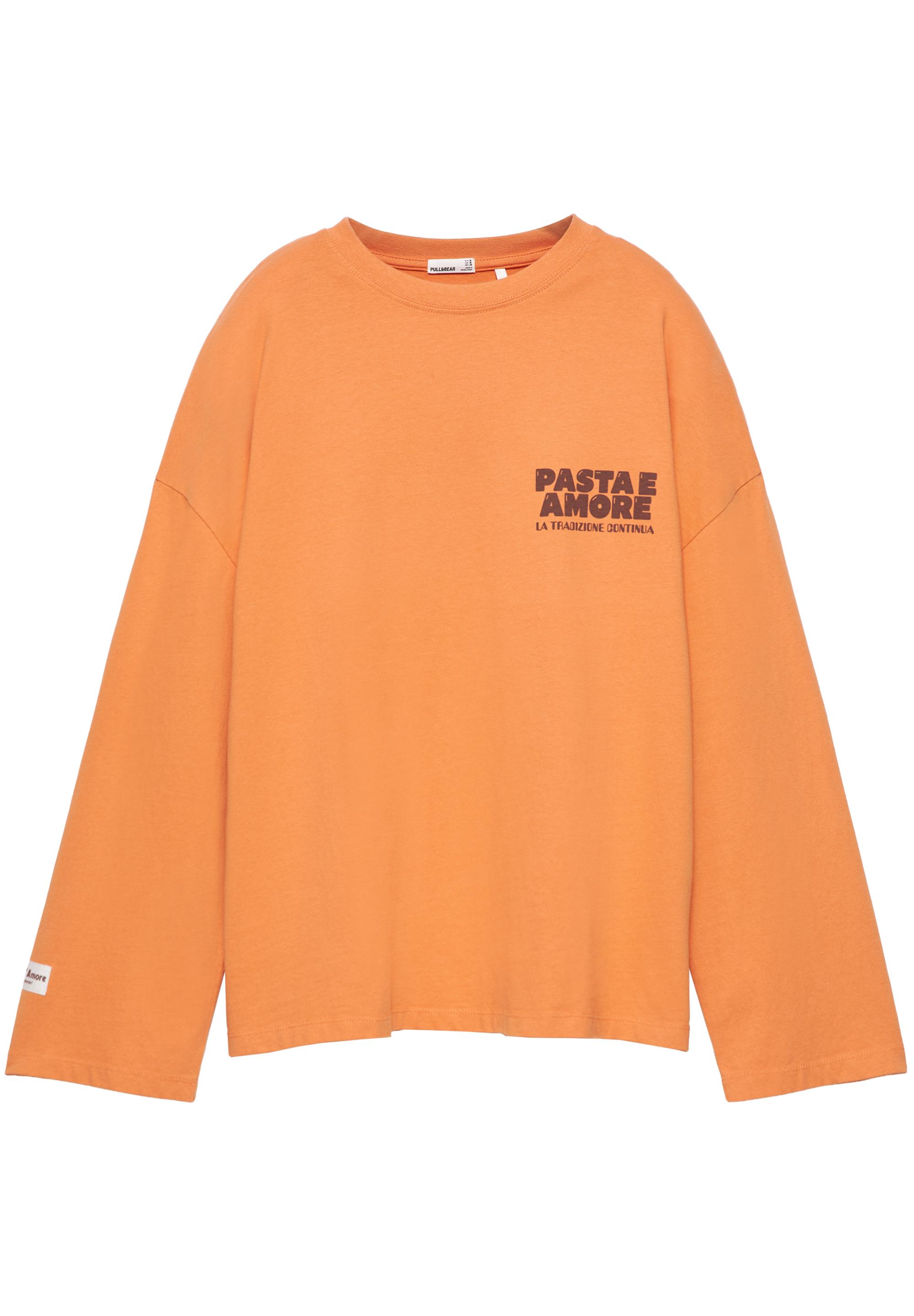 Long sleeve graphic T-shirt — Orange