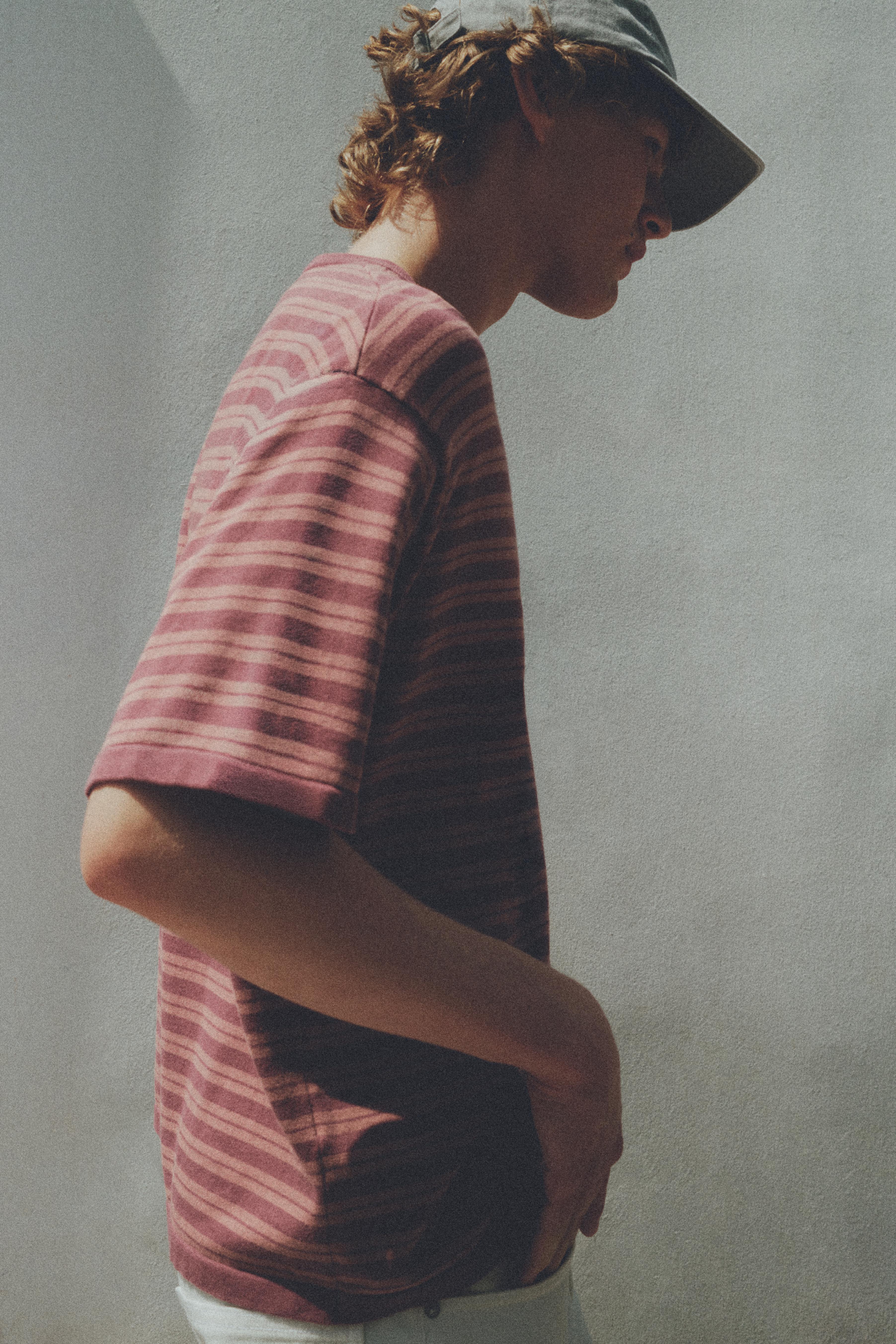 Striped knit T-shirt — Purple