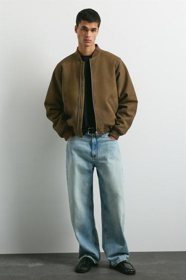 Leather effect bomber jacket — Brown 5