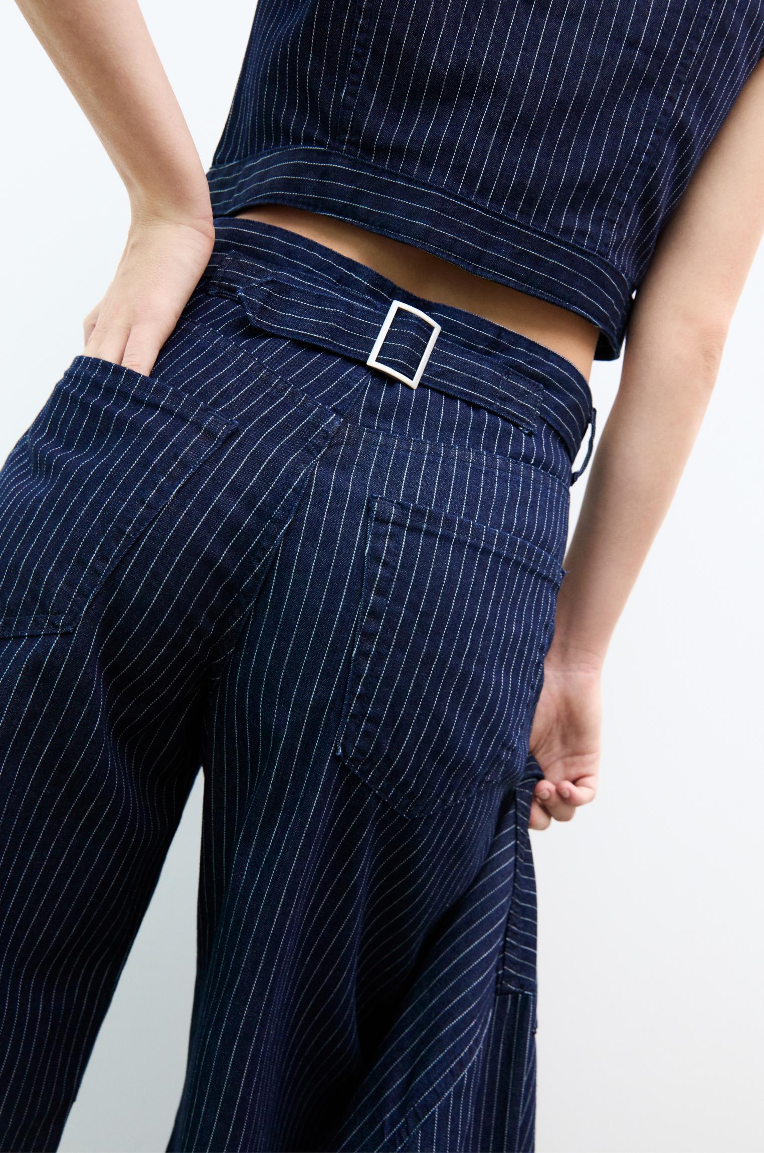 Striped balloon fit jeans pull bear