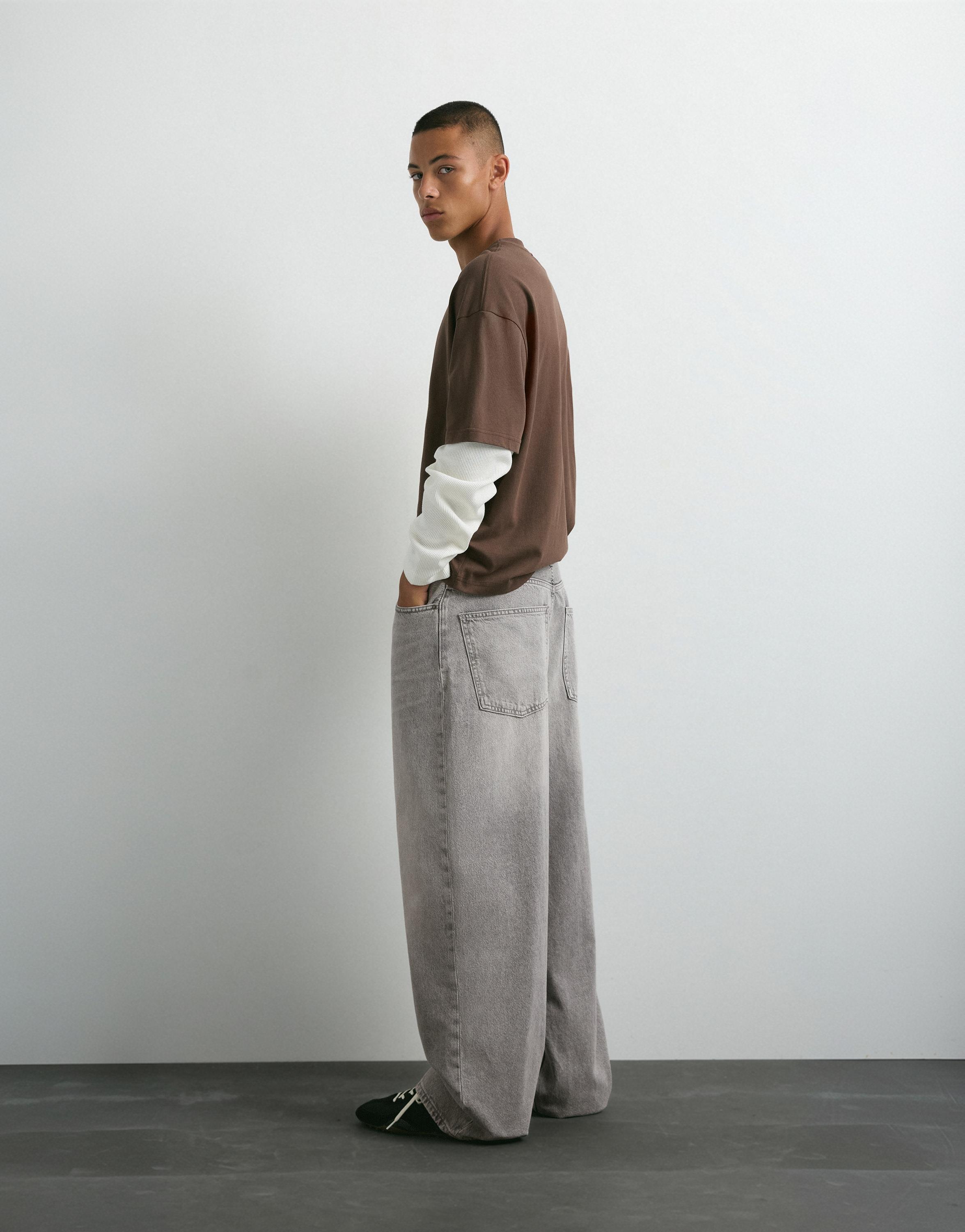 Relaxed baggy jeans — Pale grey