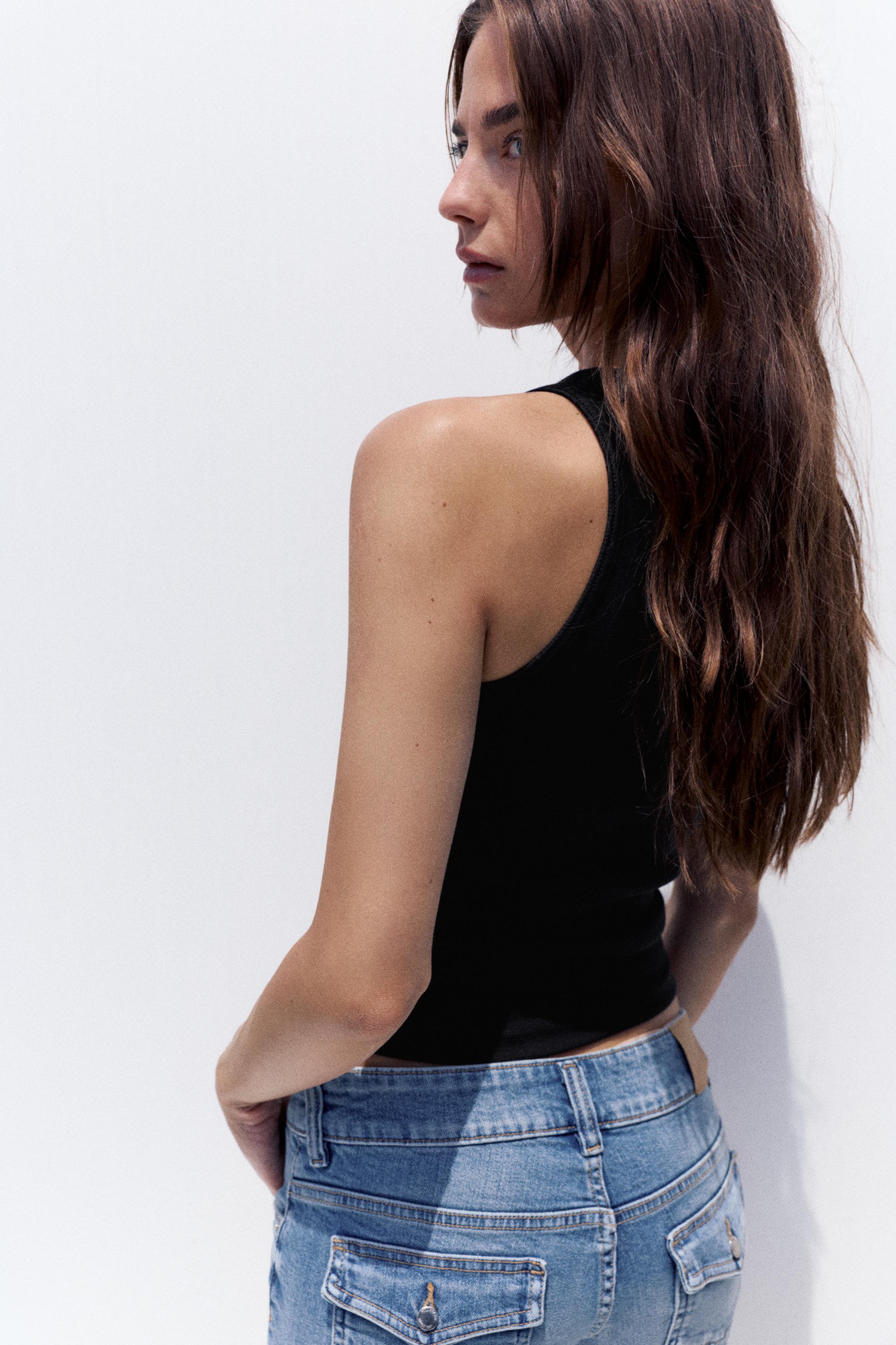 Ibiza rhinestone tank top — Black