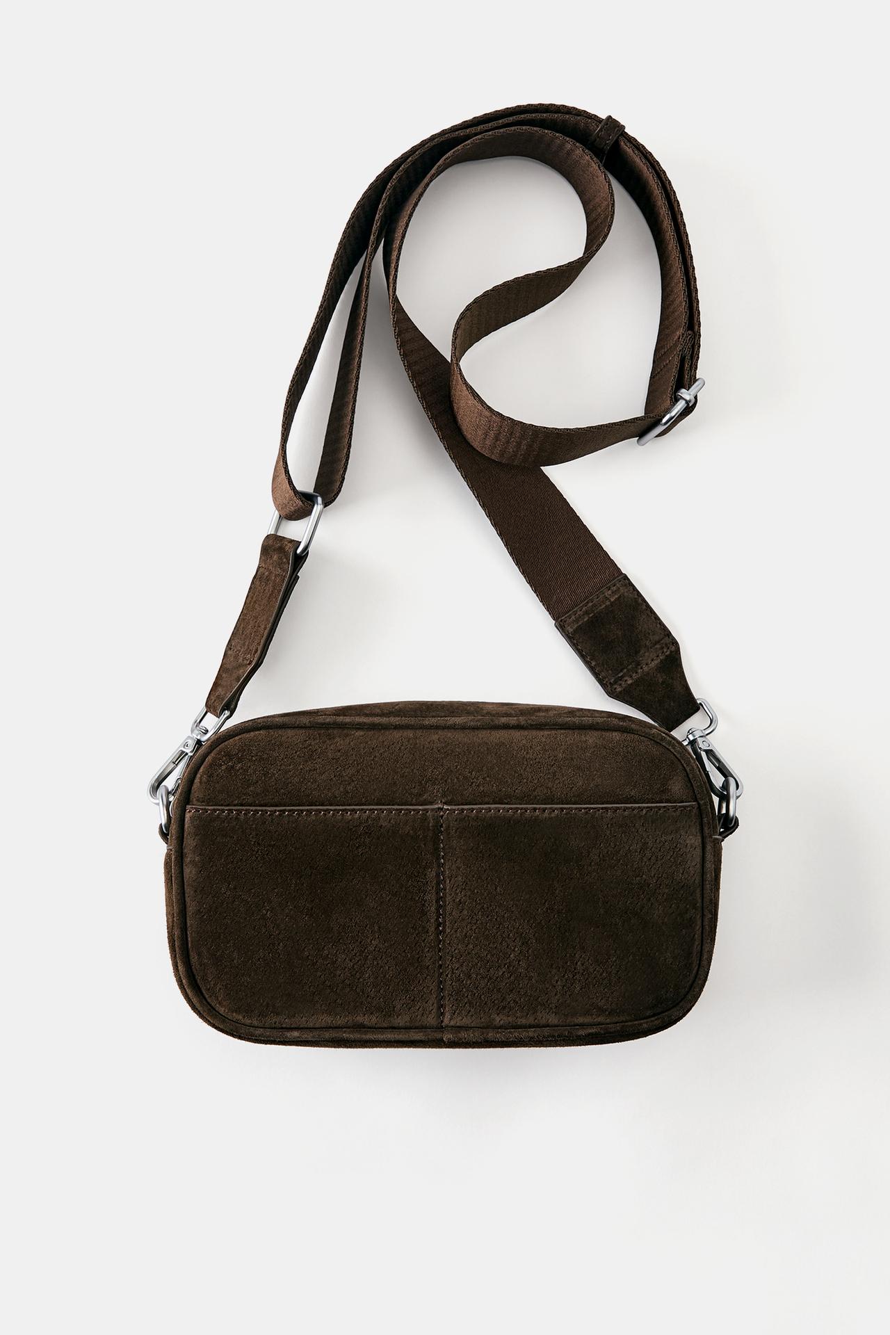 Leather crossbody bag — Brown