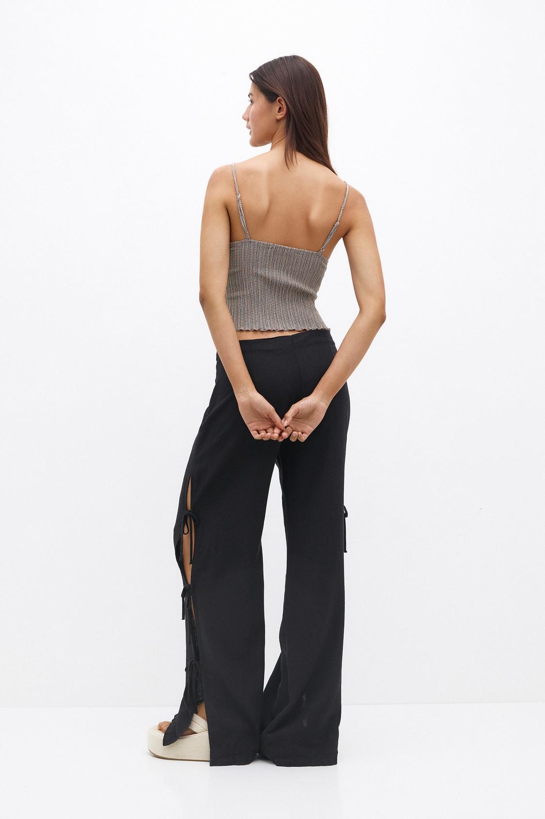 Hose mit Schleifchen und Leinen - PULL&BEAR