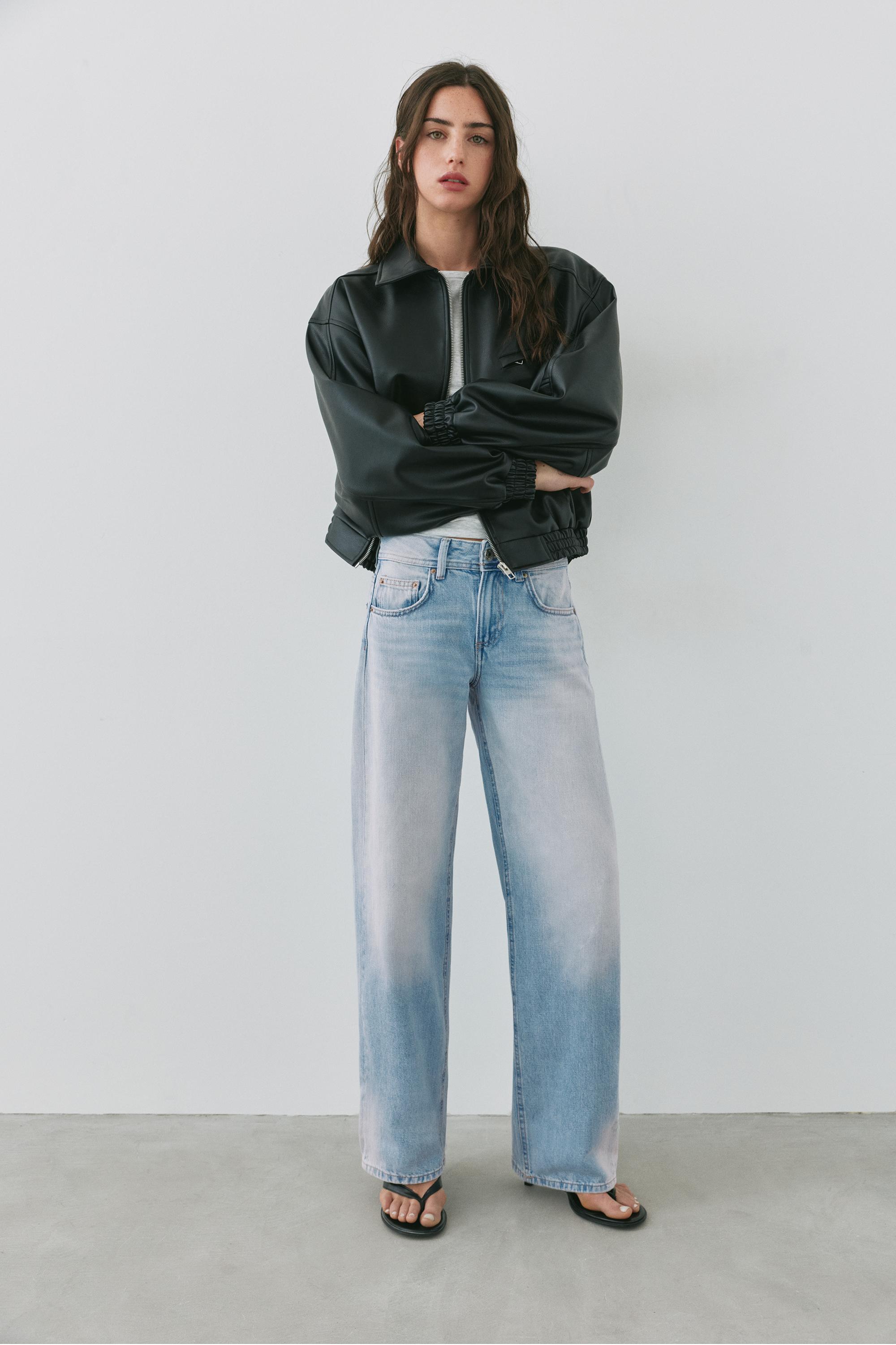 Low-rise straight-leg jeans — Sky blue