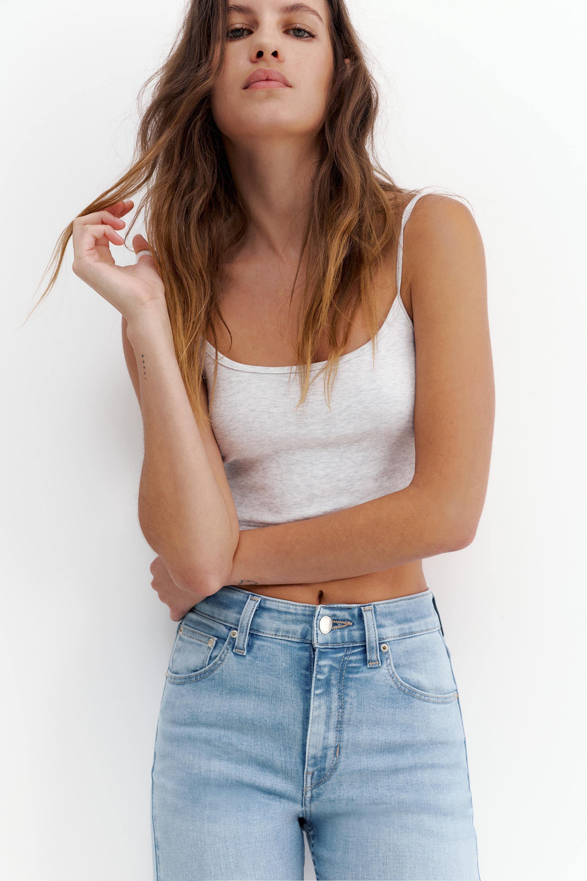 High-waist skinny jeans — Sky blue