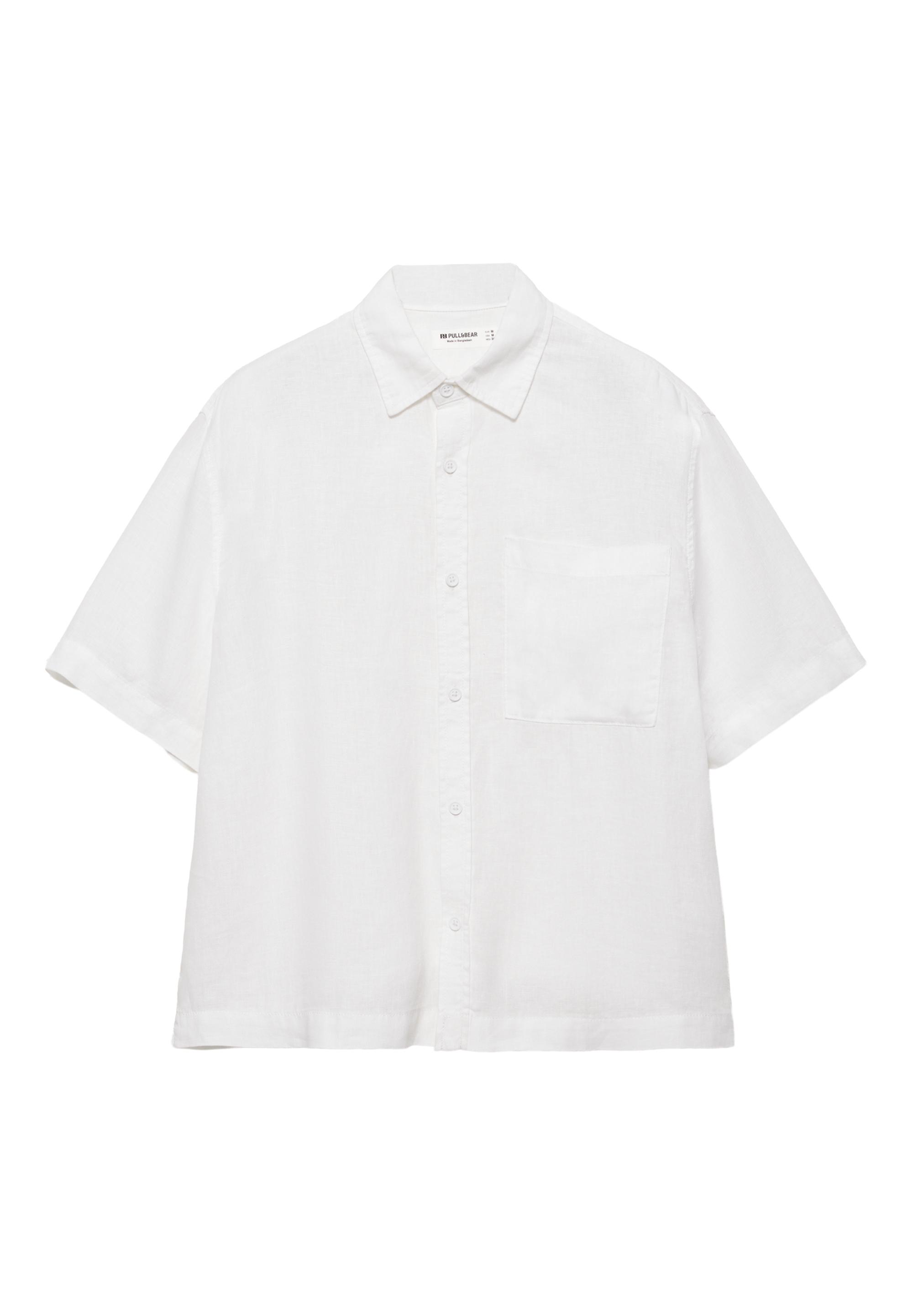 100% linen short sleeve shirt — Off white