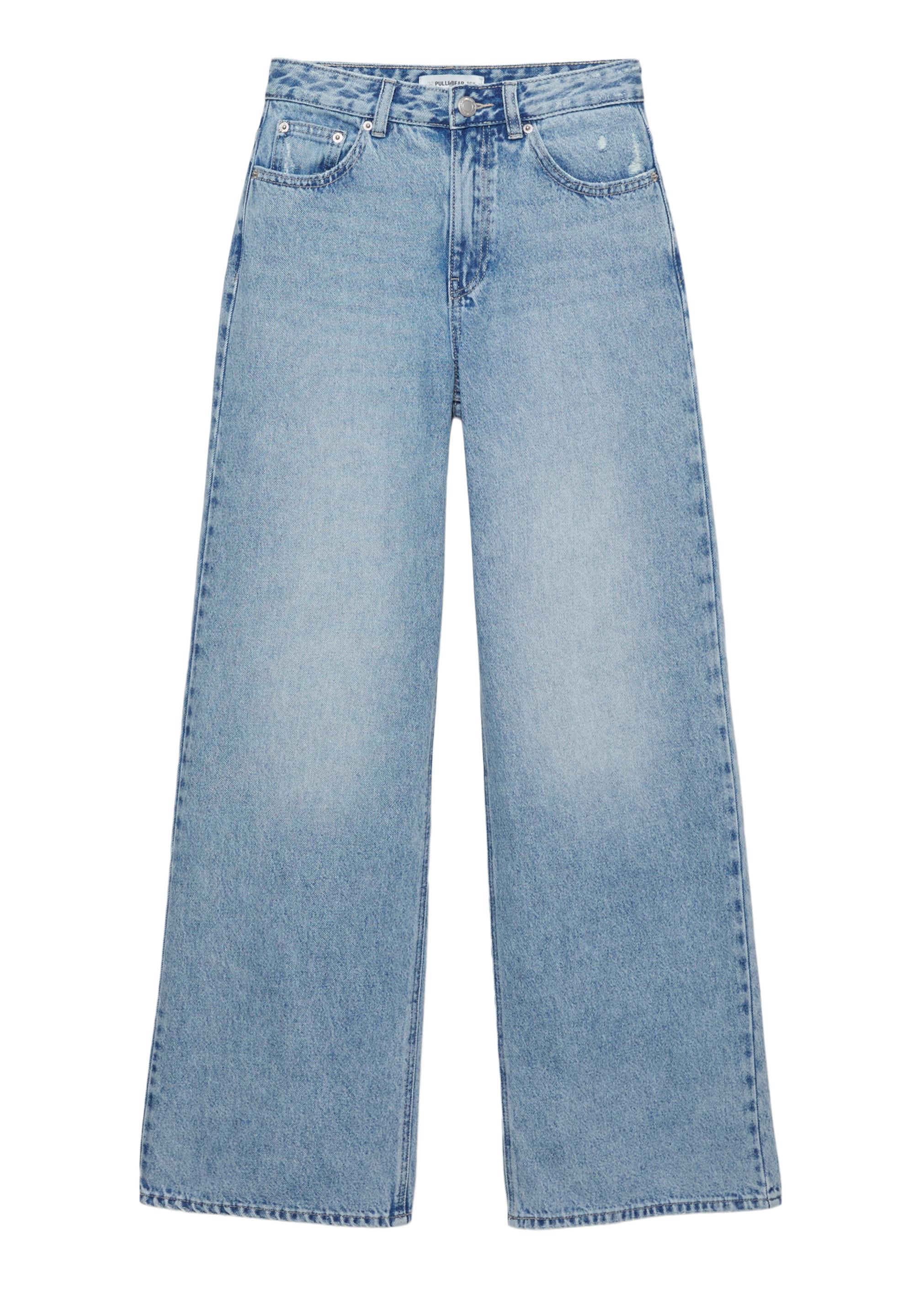 High-waist wide-leg jeans — Sky blue